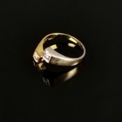 Memoire Diamant Ring, 585/14K Gelb-/Weißgold (getestet), 3g, ein Strang in Weißgold mit einem Brill