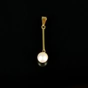 Pearl gold pendant, 585/14K yellow gold (hallmarked), 0.86g, length 3cm *276/277/014(internal)