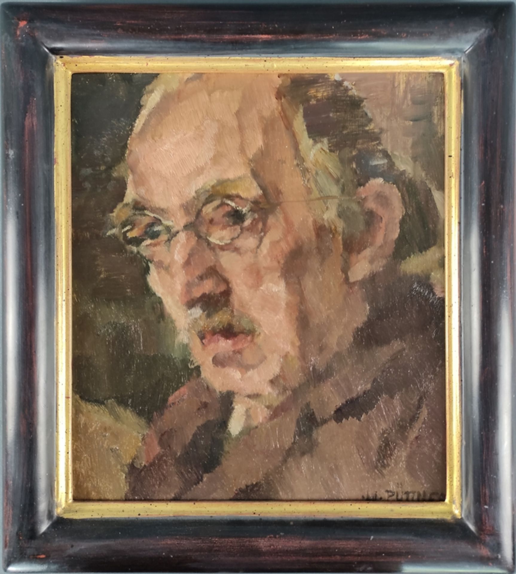 Püttner, Walter (1871 Leipzig - 1953 Bad Aibling) "Porträt eines älteren Herrn", Öl auf Leinwand, r - Bild 2 aus 4