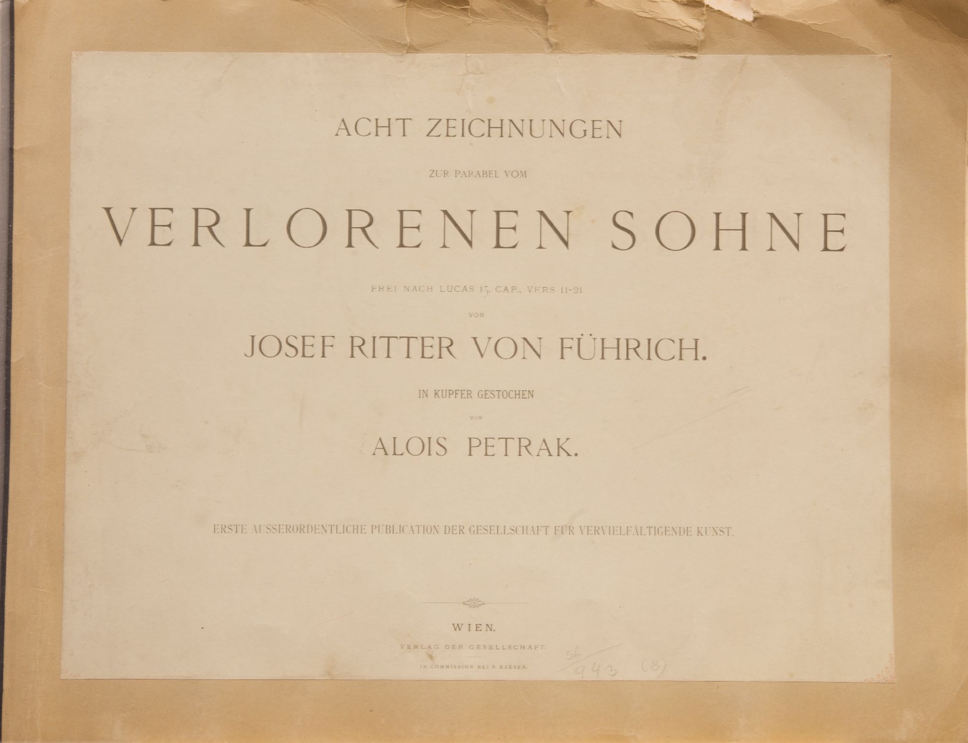 Alois Petrak (1811-1888) and Josef Ritter von Fuehrich (1800-1876), Eight Drawings of the Prodigal S