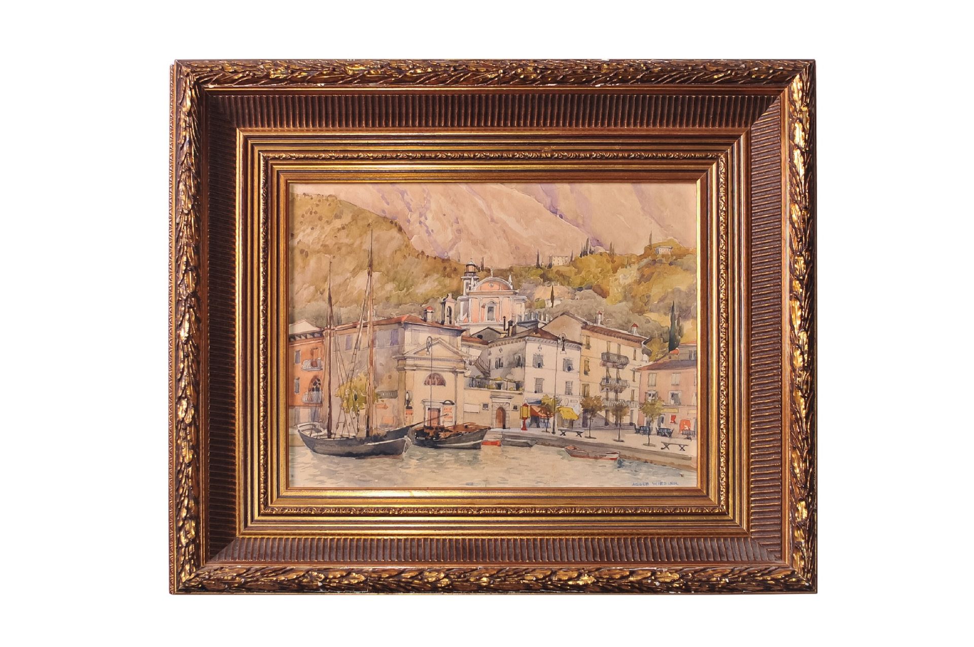 Adolf Wiesler (1878-1958), Blick auf Malcesine am Gardasee