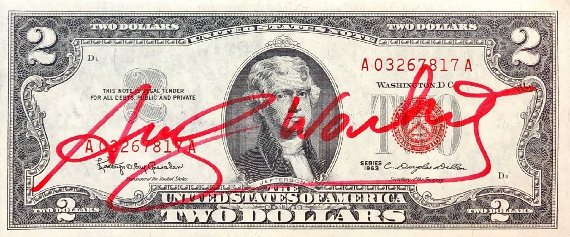 Andy Warhol (1928-1987), 2 Dollar Schein