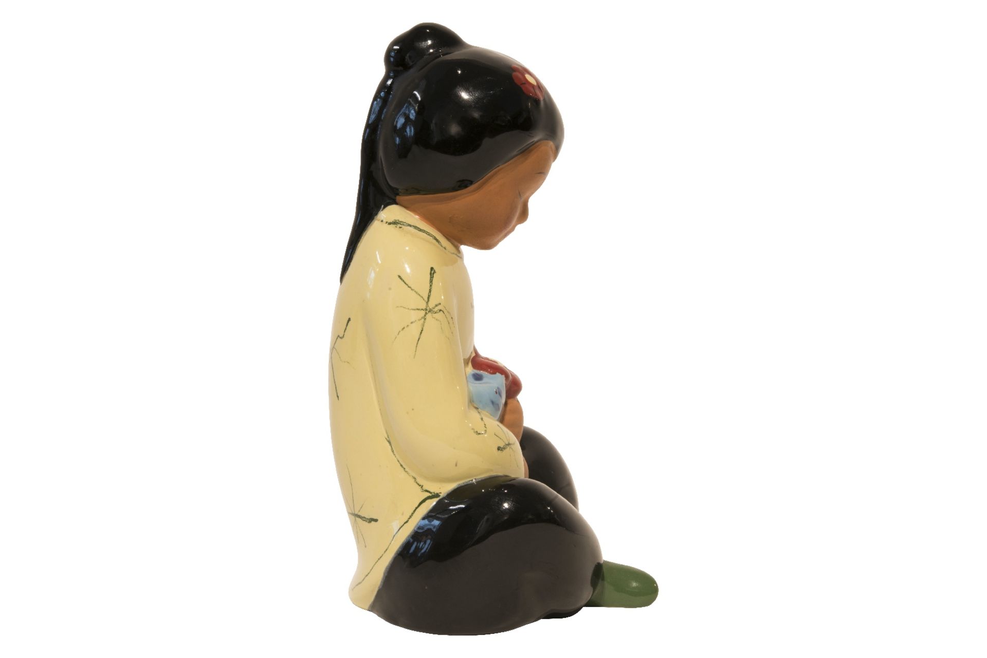 Gmundner Keramik Sitzende Chinesin - Bild 3 aus 5