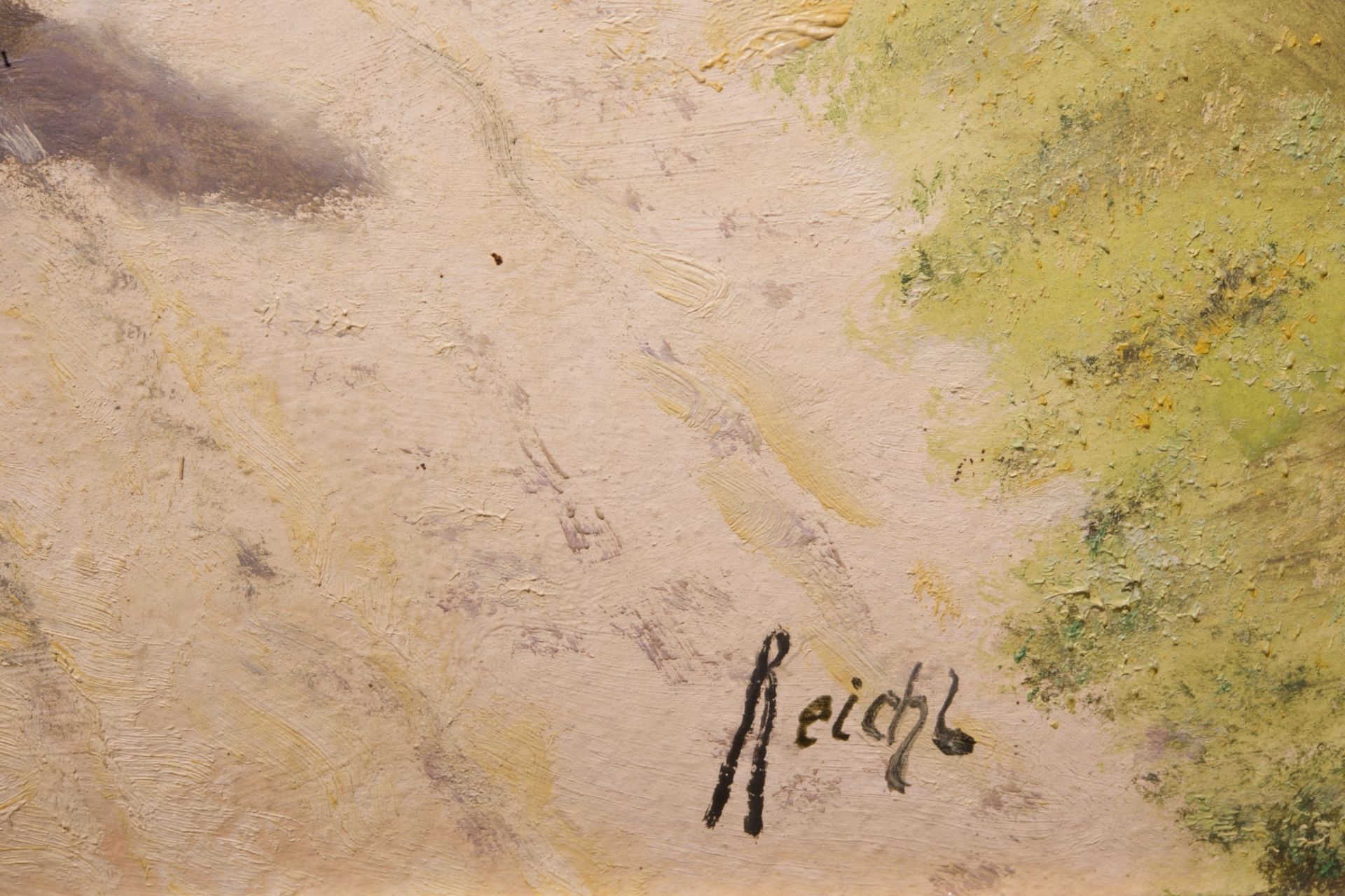 Alois Reichl (1864-?) Sommerliche Alpenlandschaft mit spielenden Kinder - Bild 3 aus 5