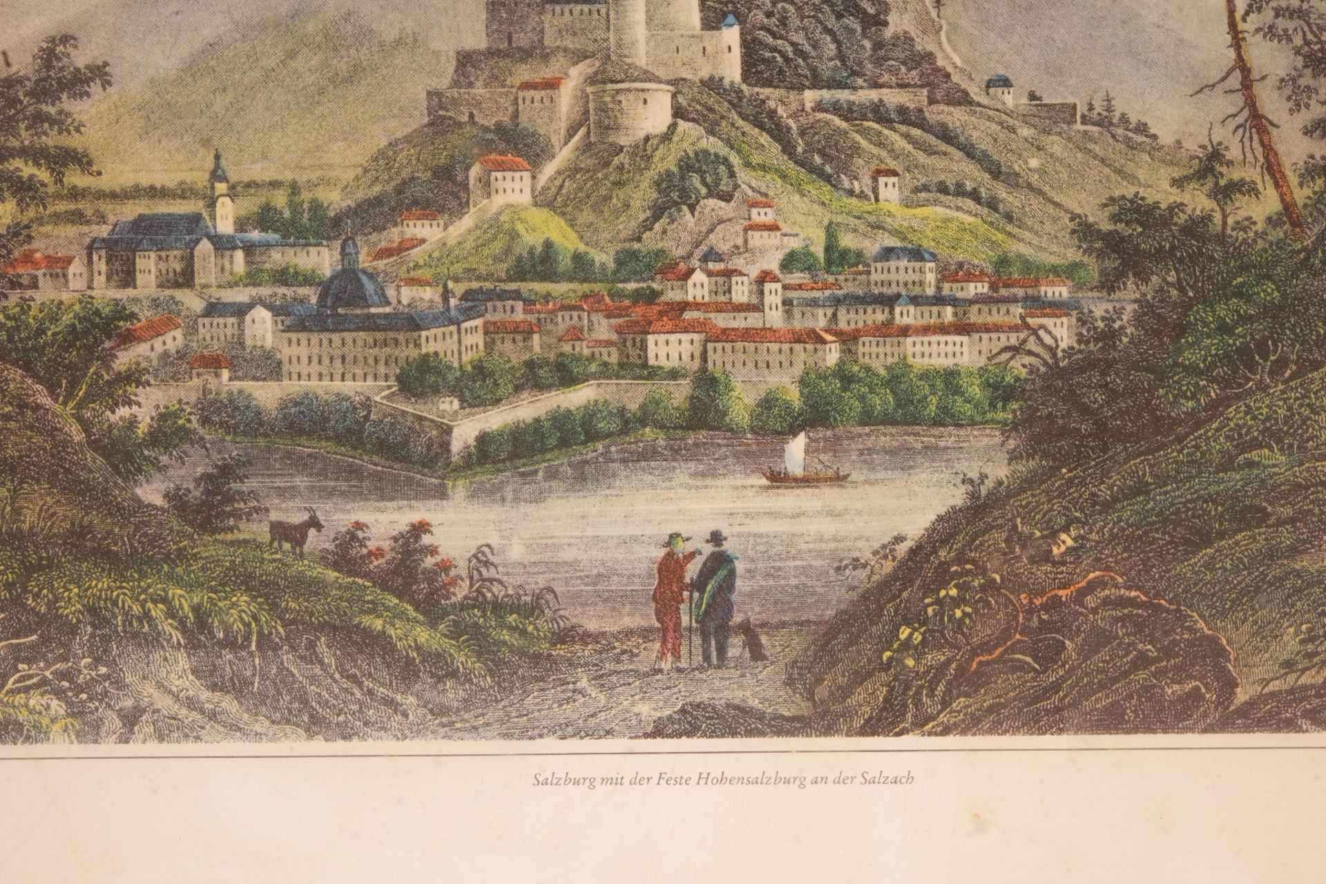 Artists of the 19th Century, Salzburg with Fortress Hohensalzburg on the Salzach River - Image 5 of 5