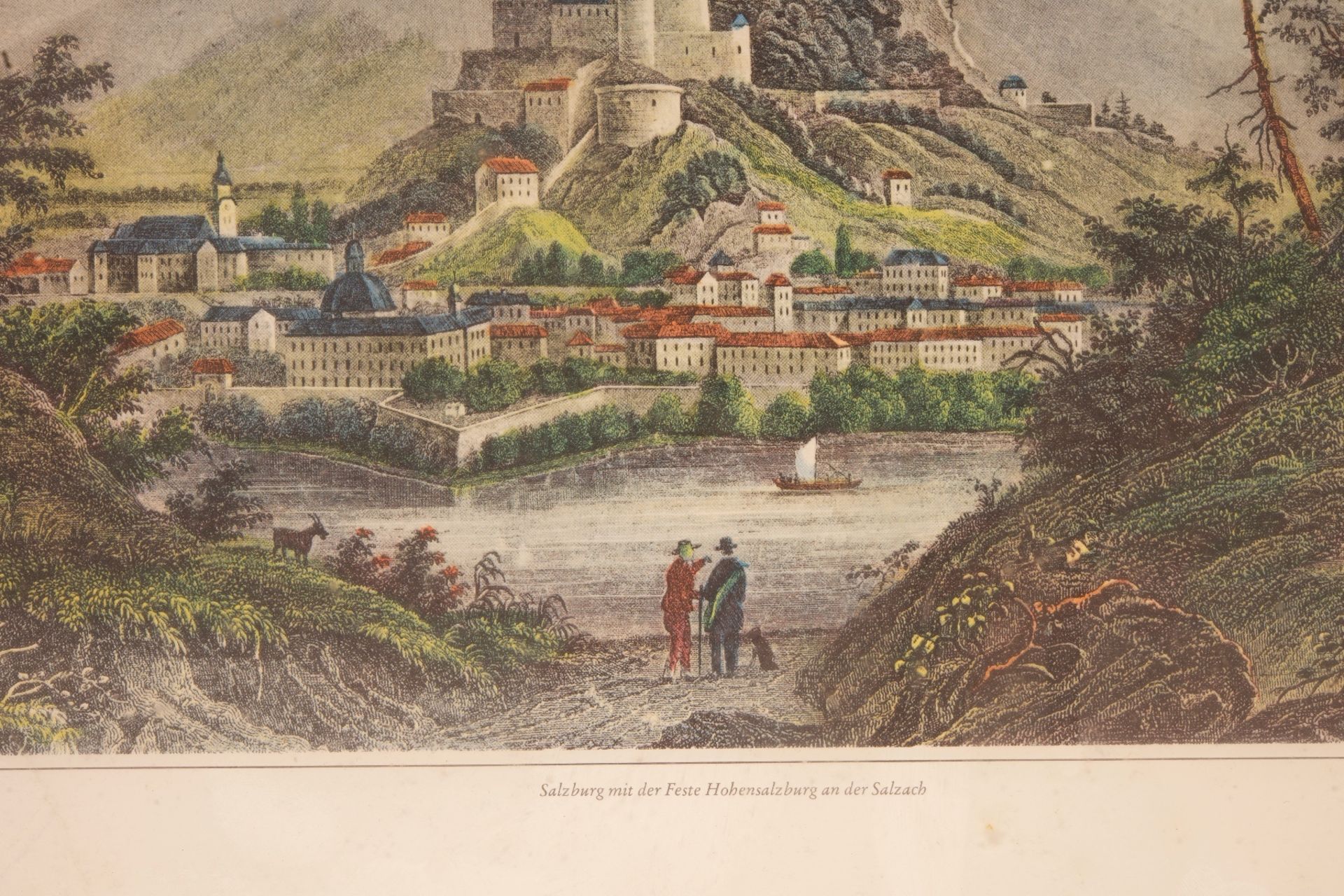 Kuenstler des 19. Jahrhunderts, Salzburg mit Feste Hohensalzburg an der Salzach - Bild 5 aus 5