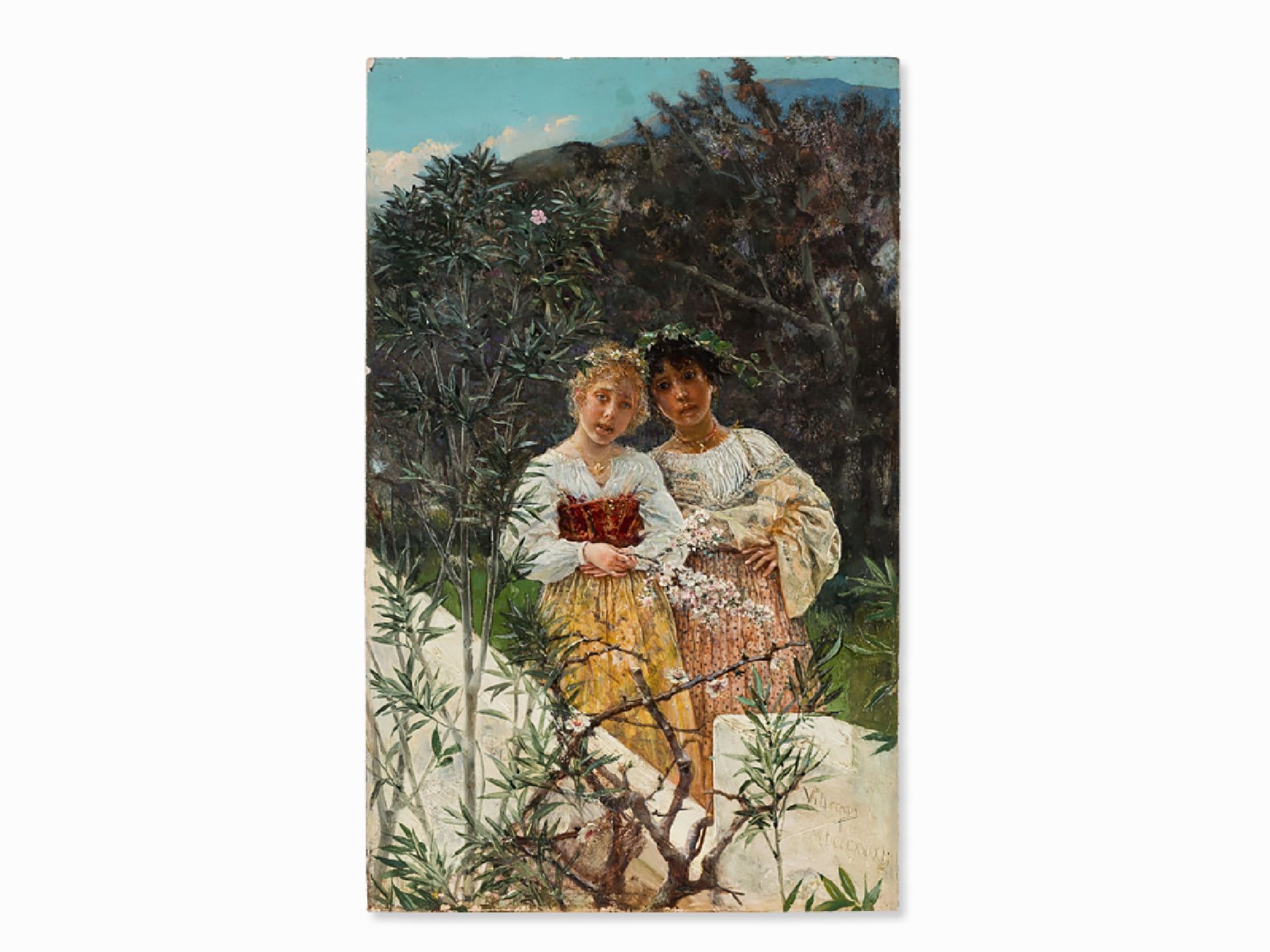 Jose Villegas y Cordero (1844/48-1921), Landfrauen, Rom, 1890er - Bild 2 aus 8