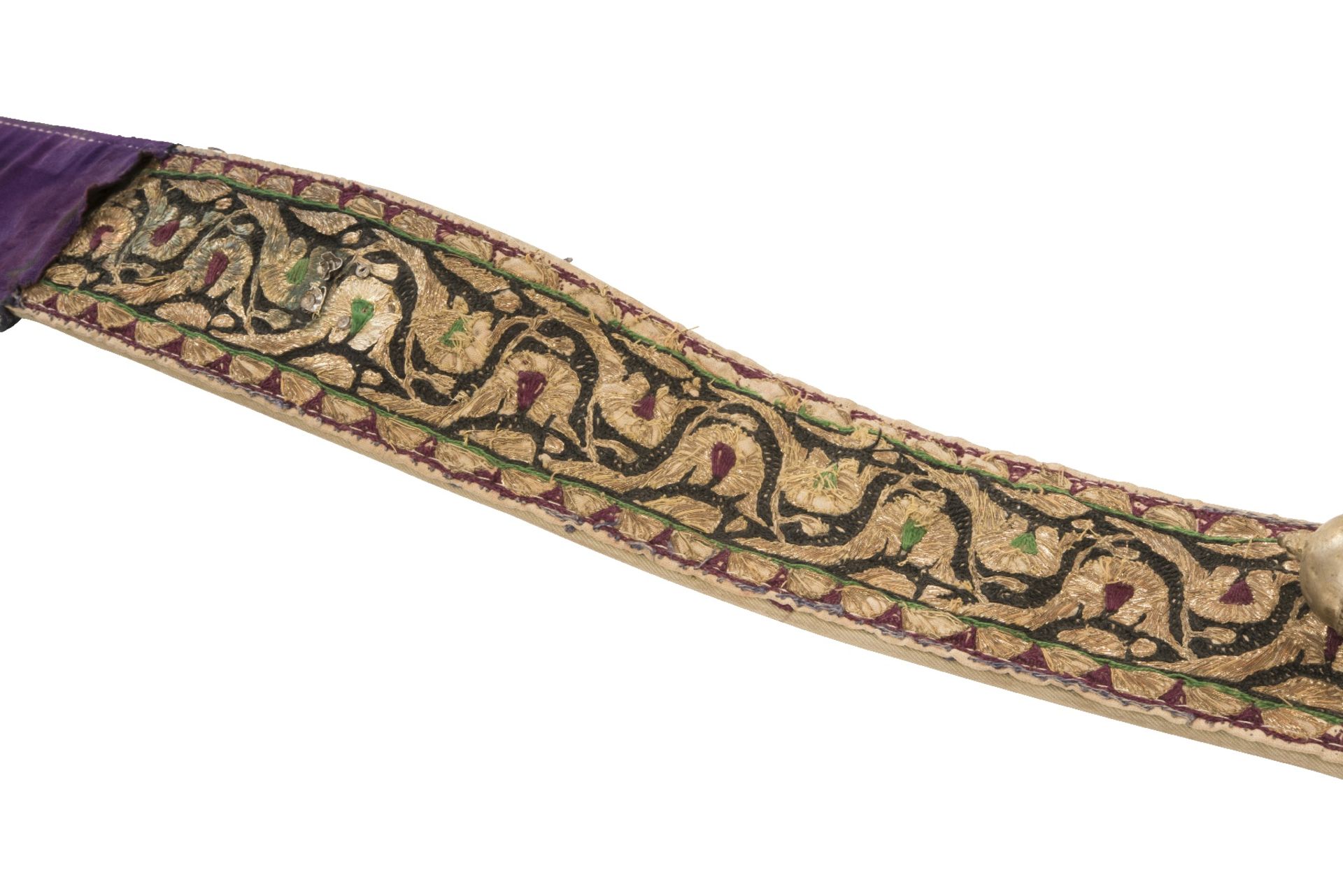 Scimitar on Embroidered Belt with Objects - Image 4 of 5