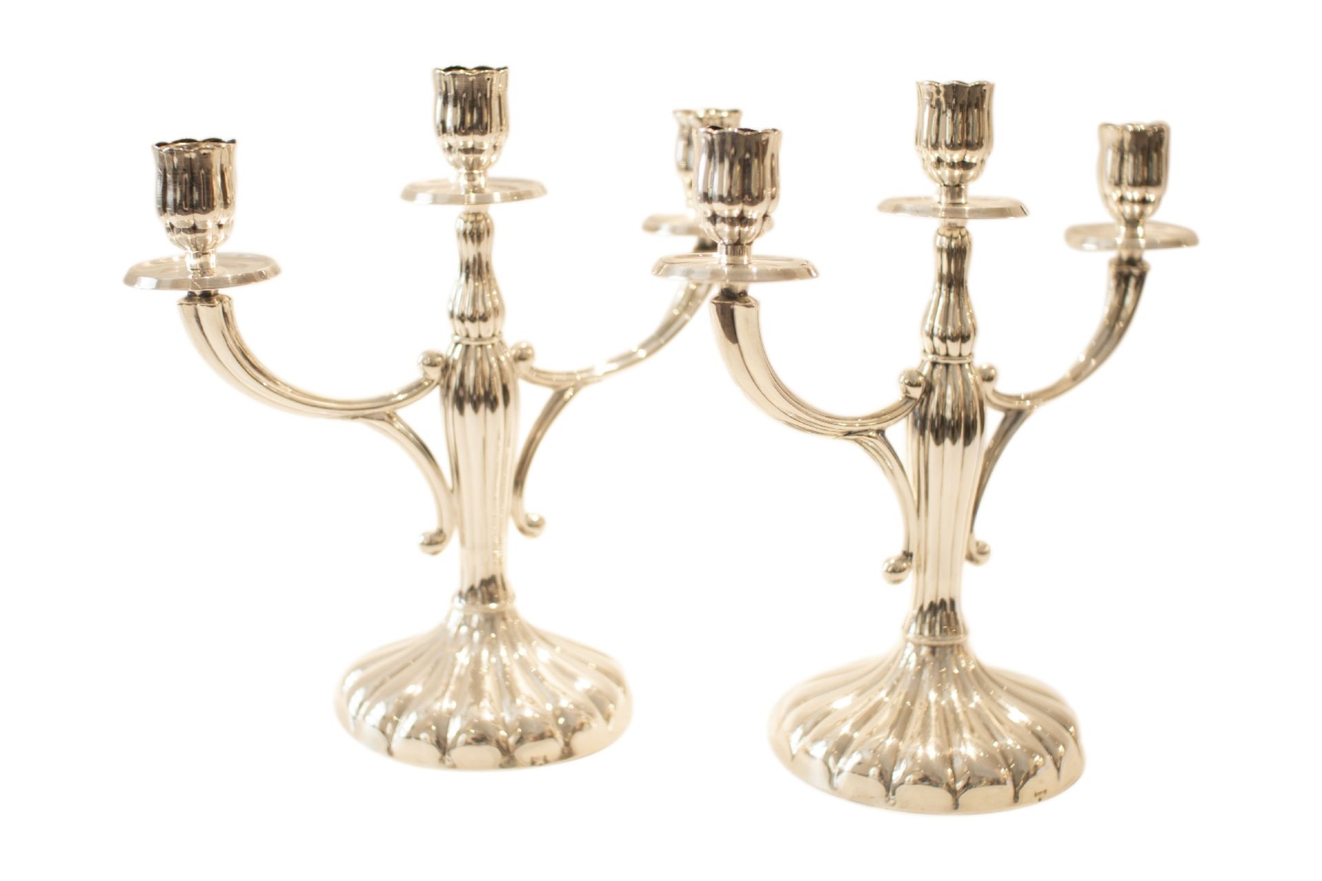 Zwei 3-flammige Kerzenhalter | Two 3-Flame Candlesticks - Bild 2 aus 5