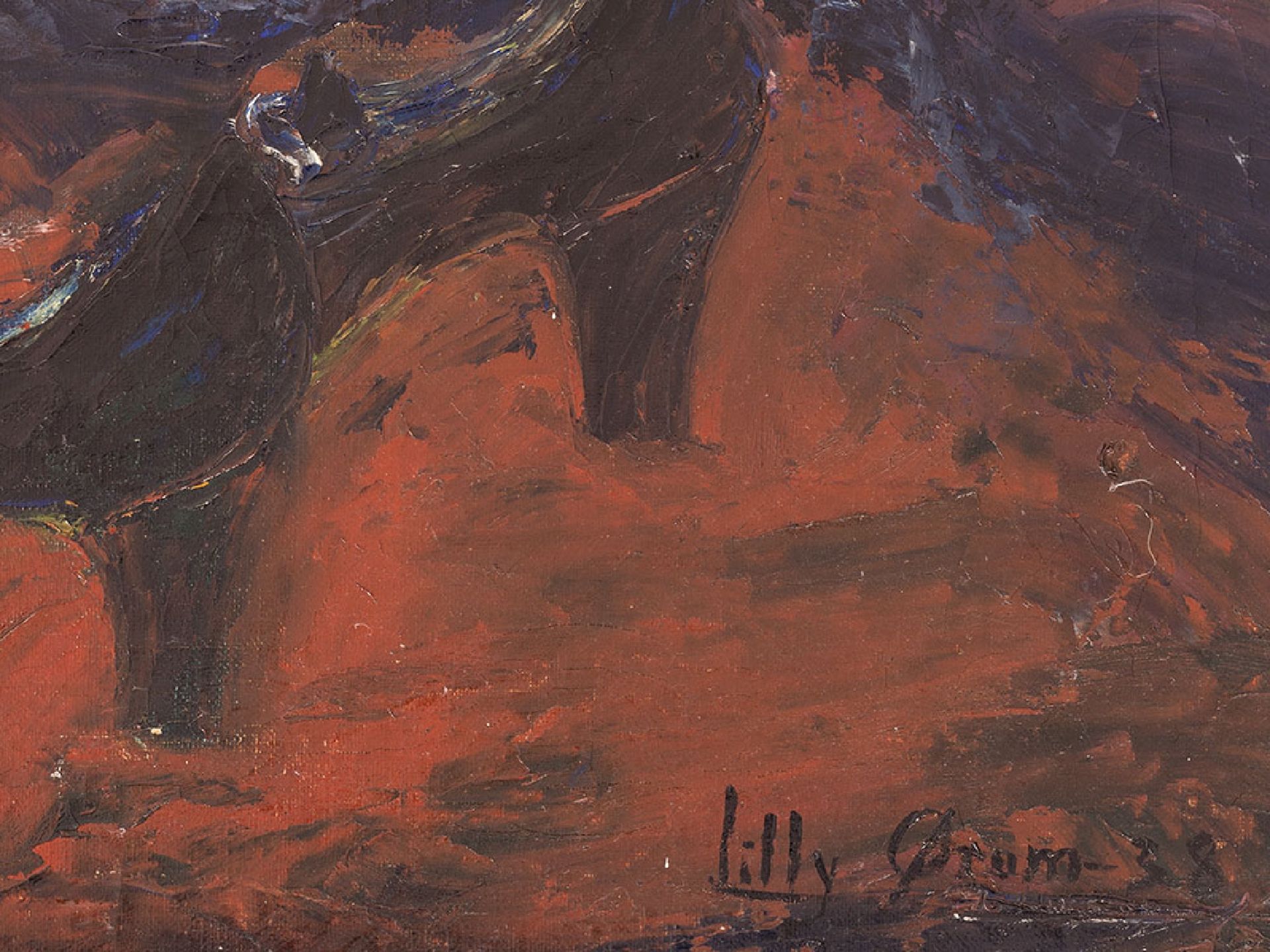 Lilly Orum, Blumenstillleben mit Schuhen, 1938 | Lilly Orum, Oil Painting, Flower Still Life with Sh - Bild 3 aus 7