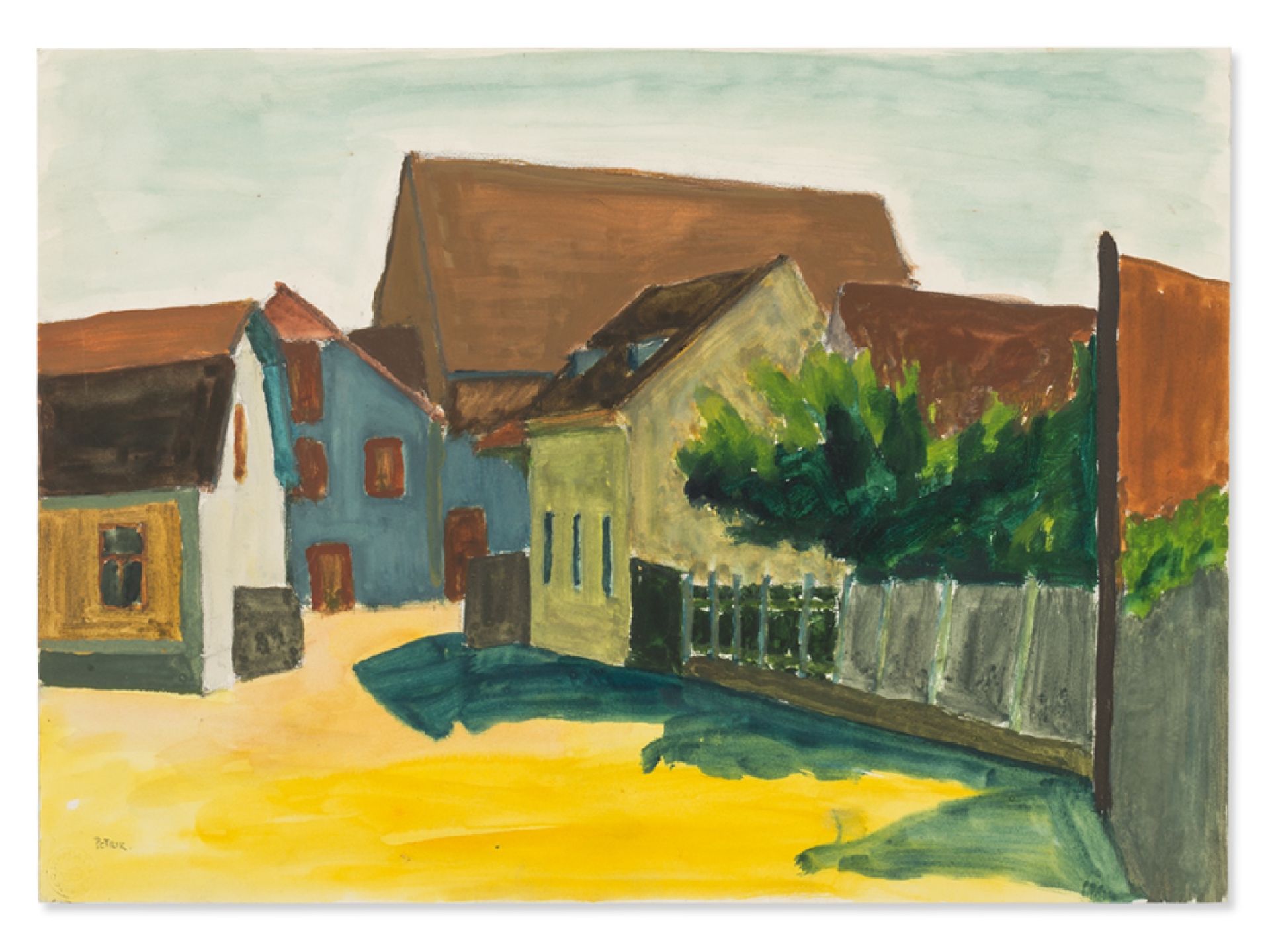 Rudolf Petrik, Dorf, Oesterreich, circa 1950 | Rudolf Petrik, Village Houses, around 1950 - Bild 2 aus 8