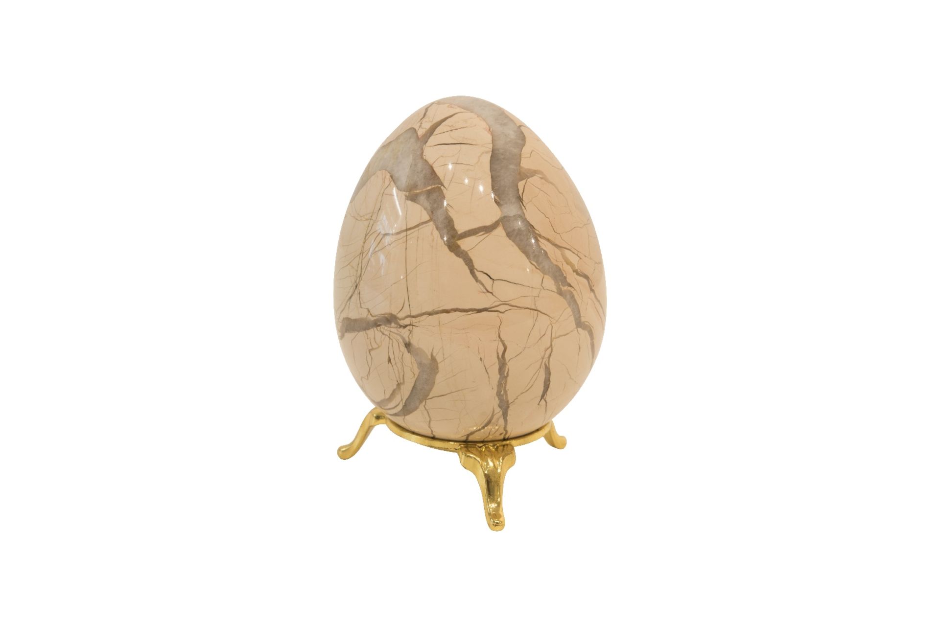 Ei mit Sockel aus weissem Jasper | Egg with White Jasper Base