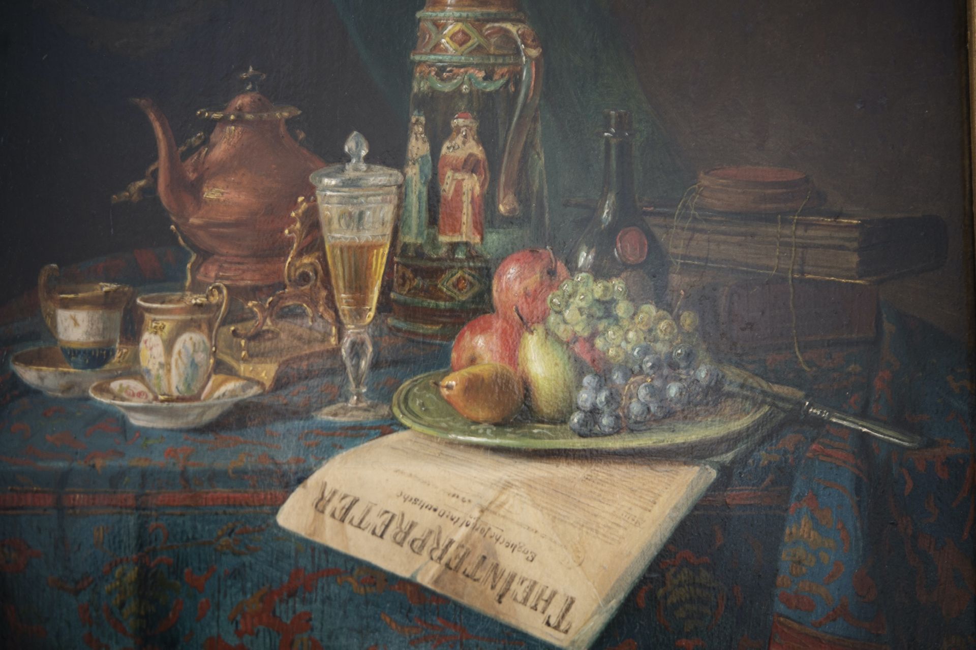 Josef Mansfeld (1819–1894), Stillleben mit Zeitung, 1884 | Josef Mansfeld (1819–1894), Still Life wi - Bild 3 aus 6