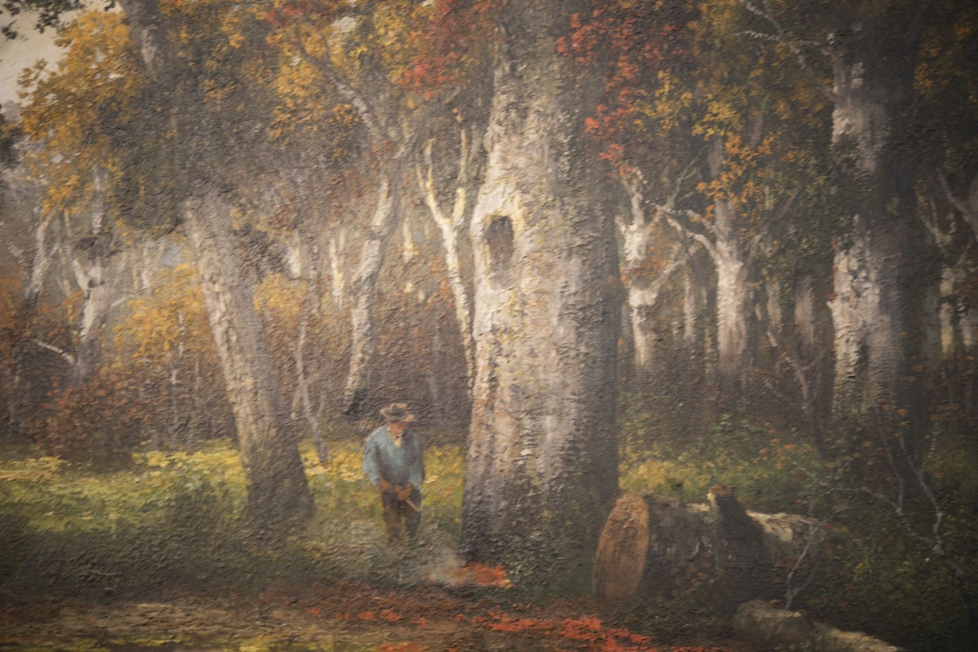 Adolf Kaufmann (1848–1916), Wanderer auf Waldlichtung | Adolf Kaufmann (1848–1916), Wanderer in a Fo - Bild 2 aus 4