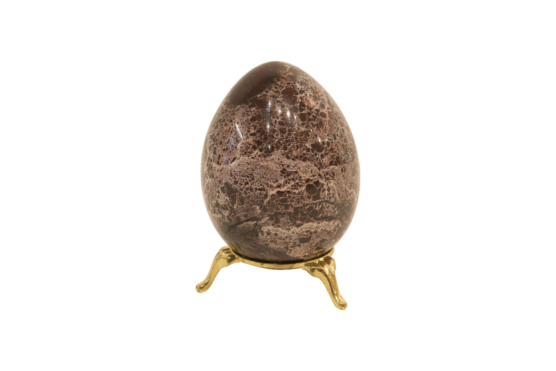 Ei mit Sockel aus Calico Jasper | Egg with Base from Calico Jasper - Bild 2 aus 5