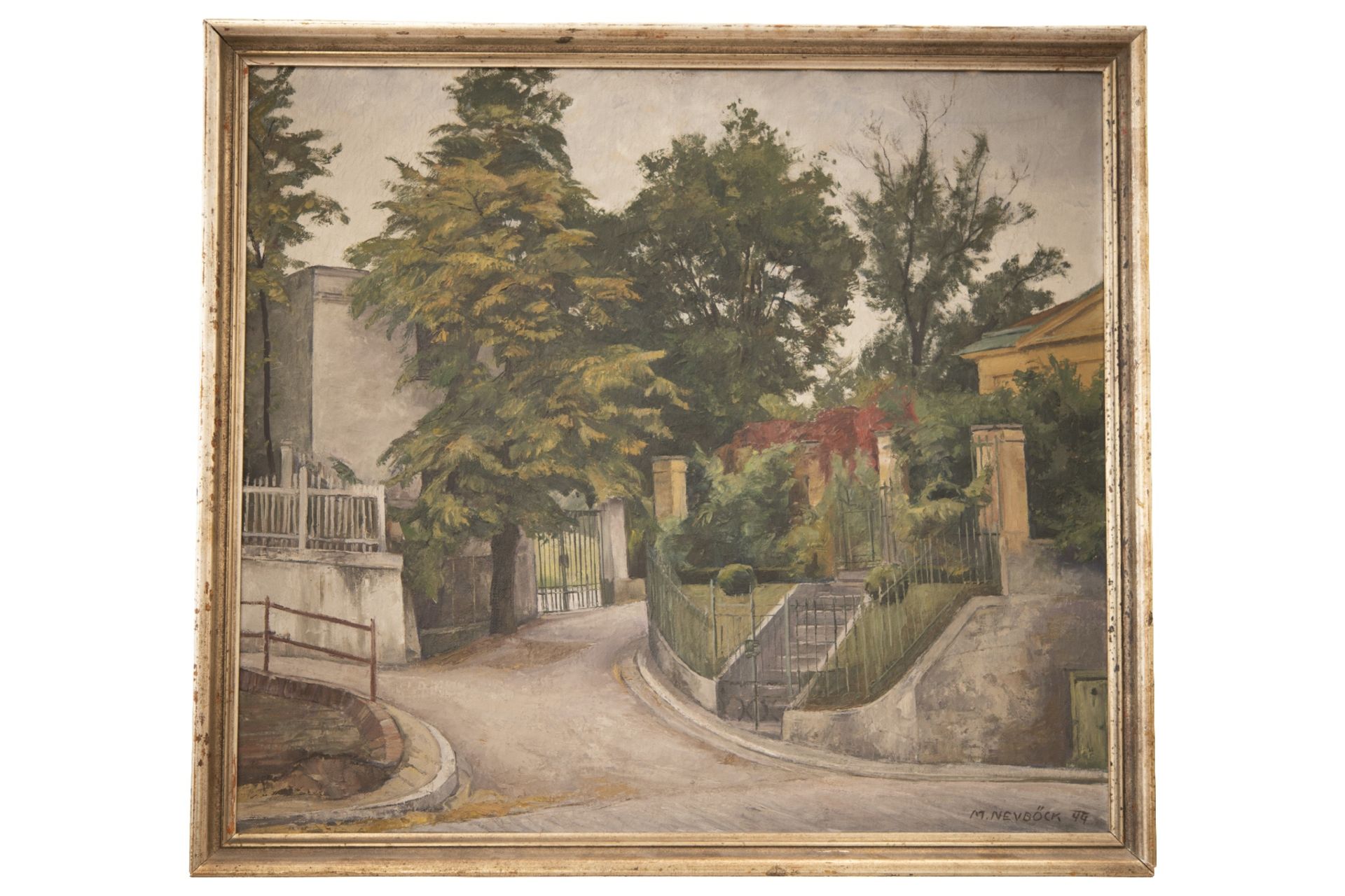 Max Neuboeck (1893–1960), Hausansicht mit Straße, 1944 | Max Neuboeck (1893–1960), House View with S