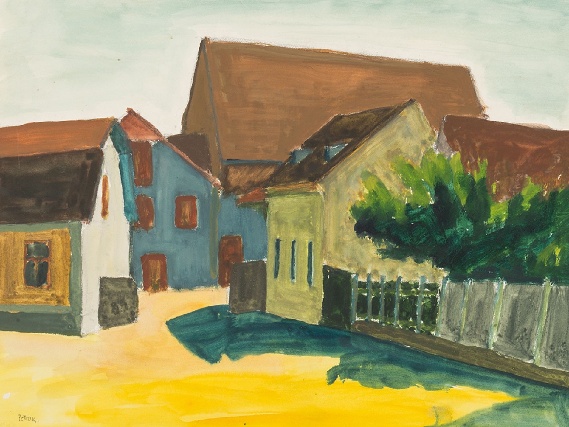 Rudolf Petrik, Dorf, Oesterreich, circa 1950 | Rudolf Petrik, Village Houses, around 1950