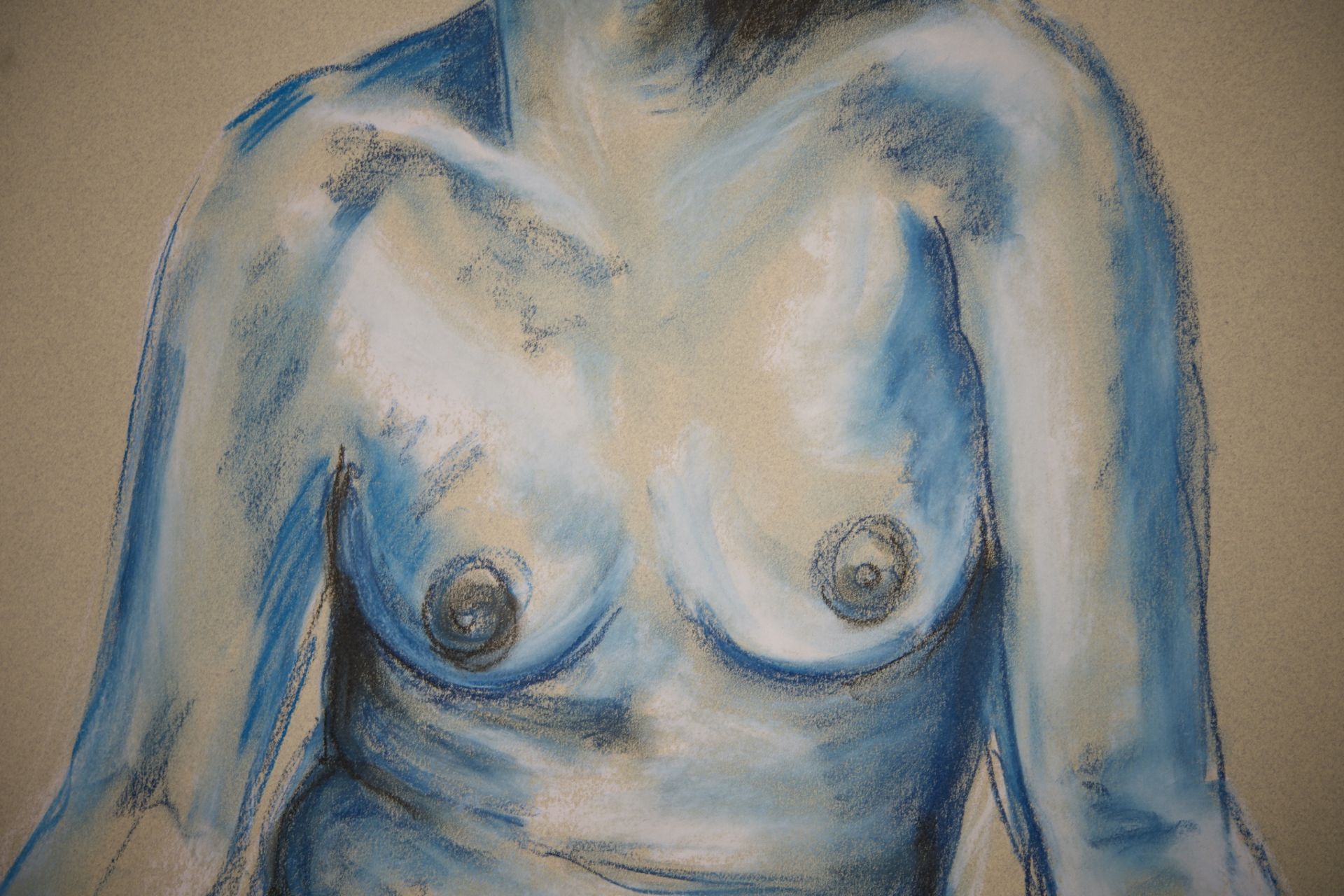 Pauline Buchinger, Aktbild sitzend Blau | Pauline Buchinger, Nude Sitting Blue - Bild 3 aus 5