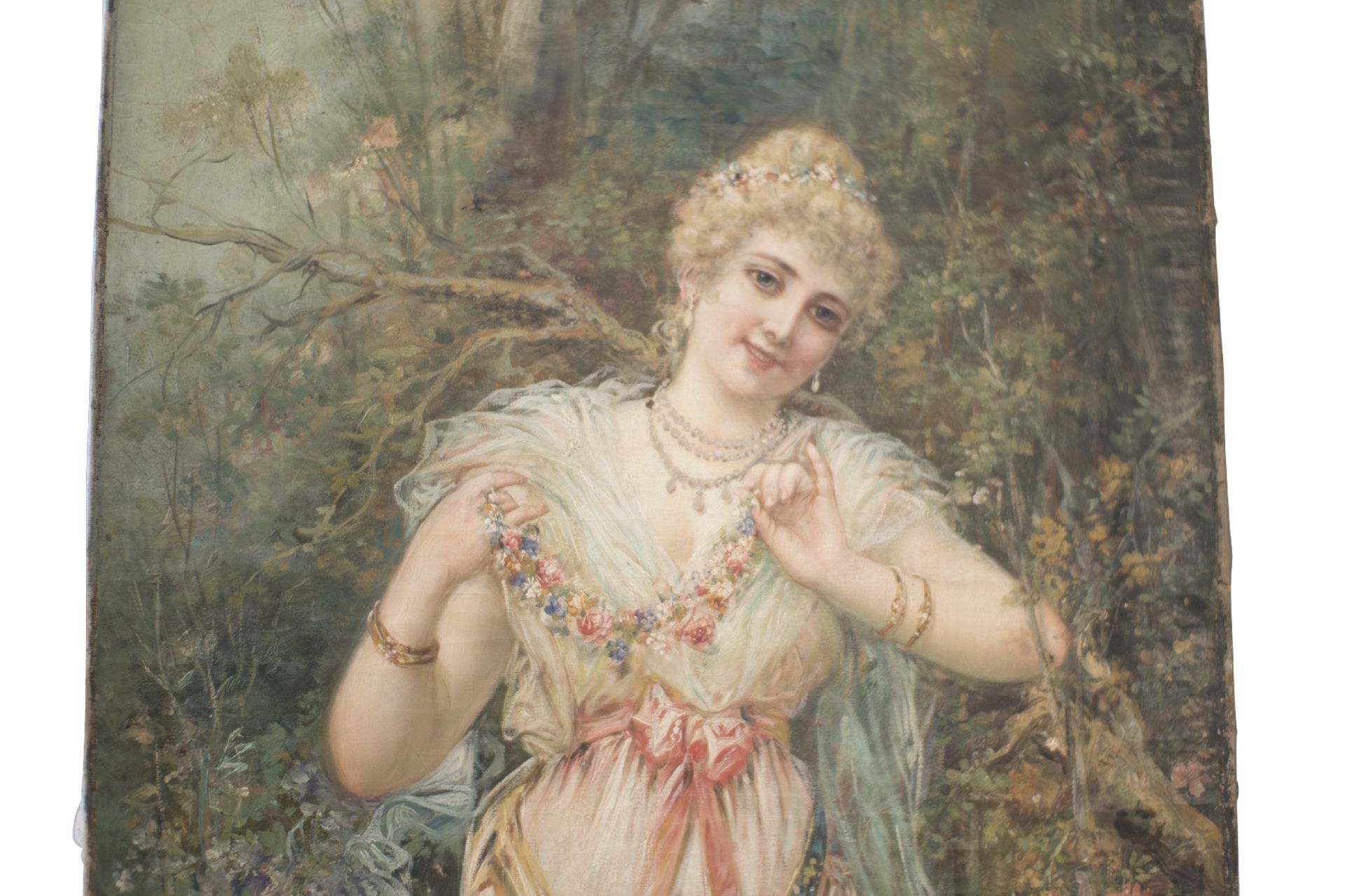 Hans Zatzka (1859-1945), Dame mit Bluetengirlande | Hans Zatzka (1859-1945), Lady with Flower Garlan - Bild 2 aus 5