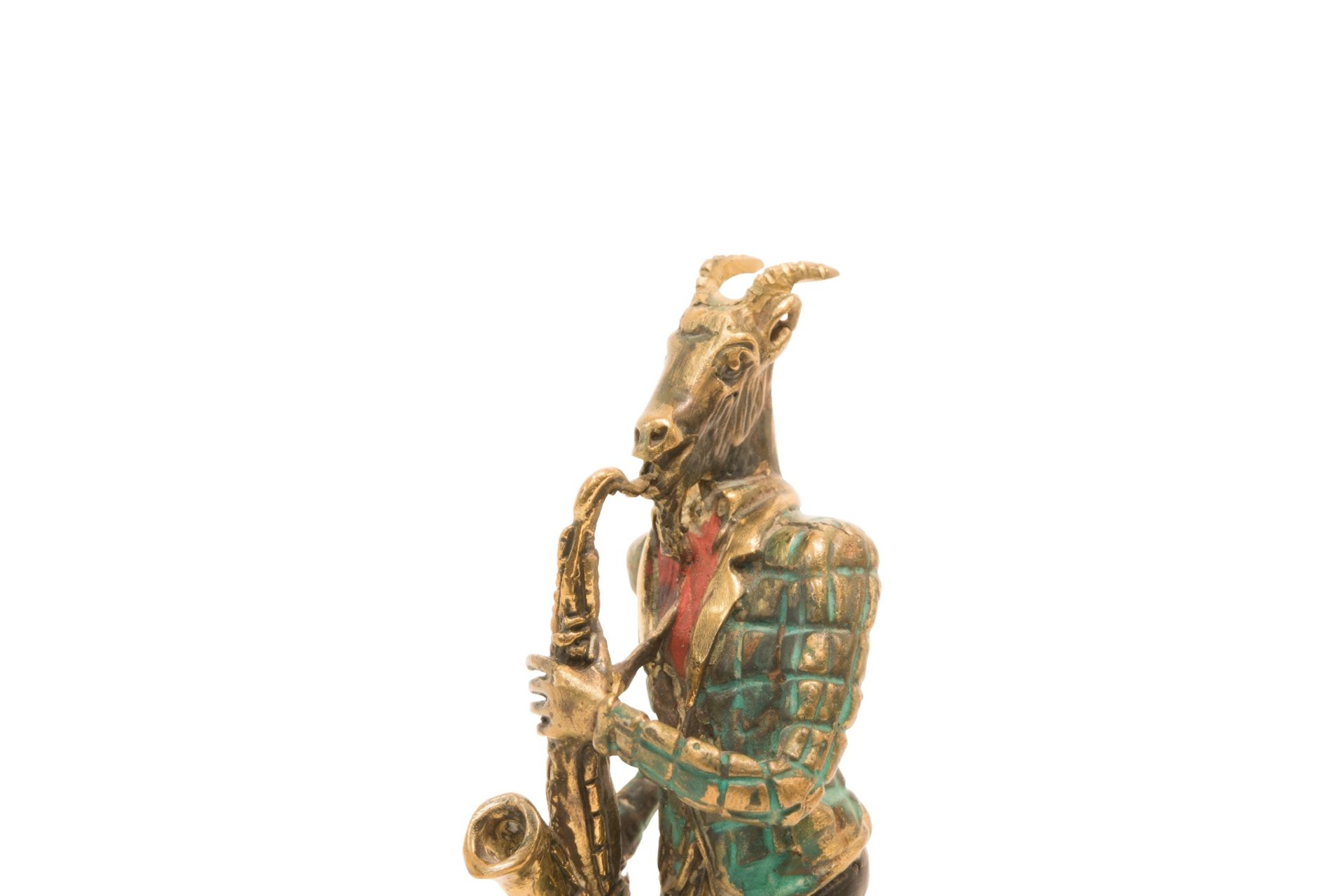 Ashot Kazaryan, Ziege auf Sockel Saxophon spielend | Ashot Kazaryan, Goat on Pedestal, Playing Saxop - Image 4 of 6