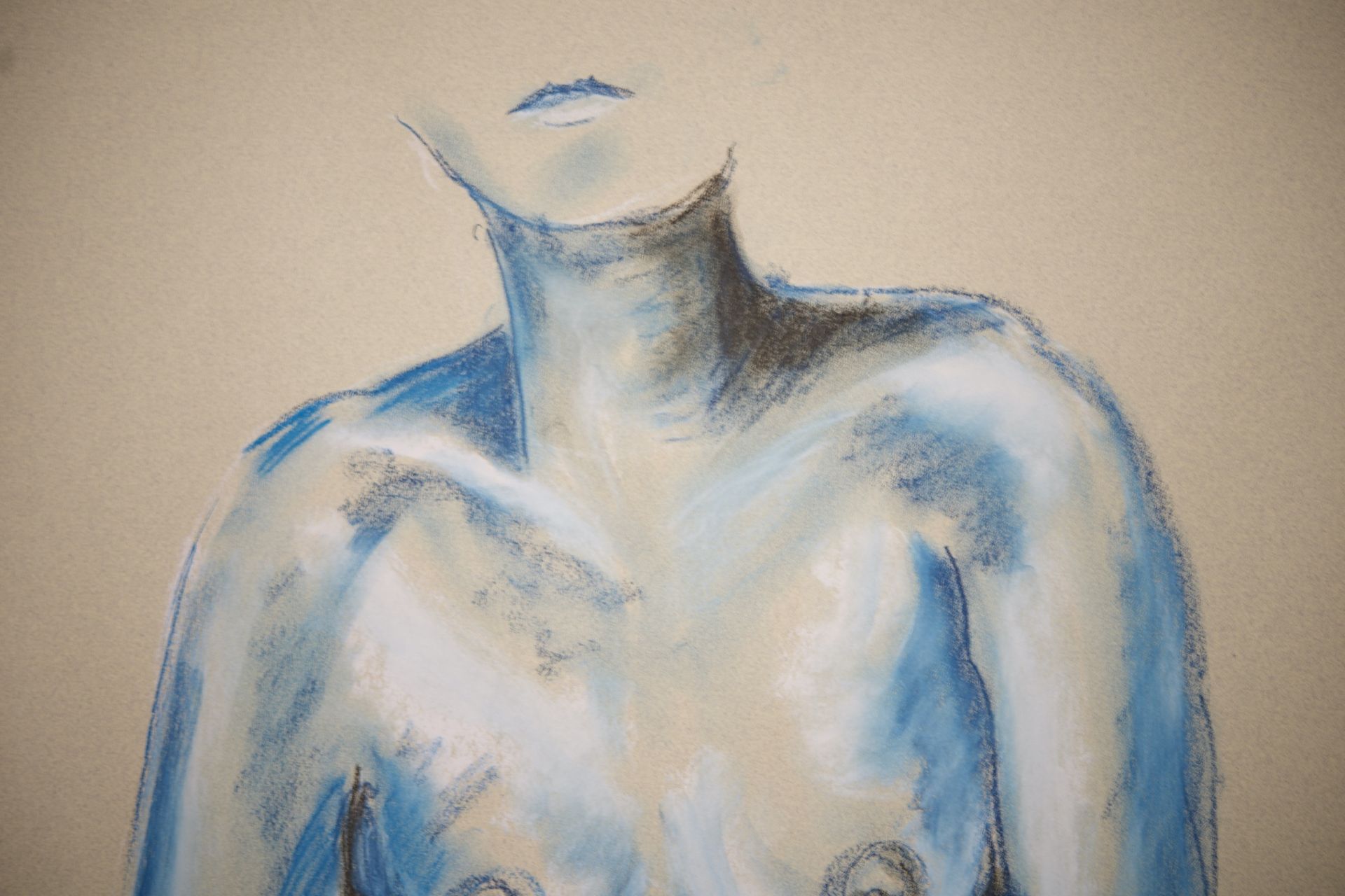 Pauline Buchinger, Aktbild sitzend Blau | Pauline Buchinger, Nude Sitting Blue - Bild 2 aus 5