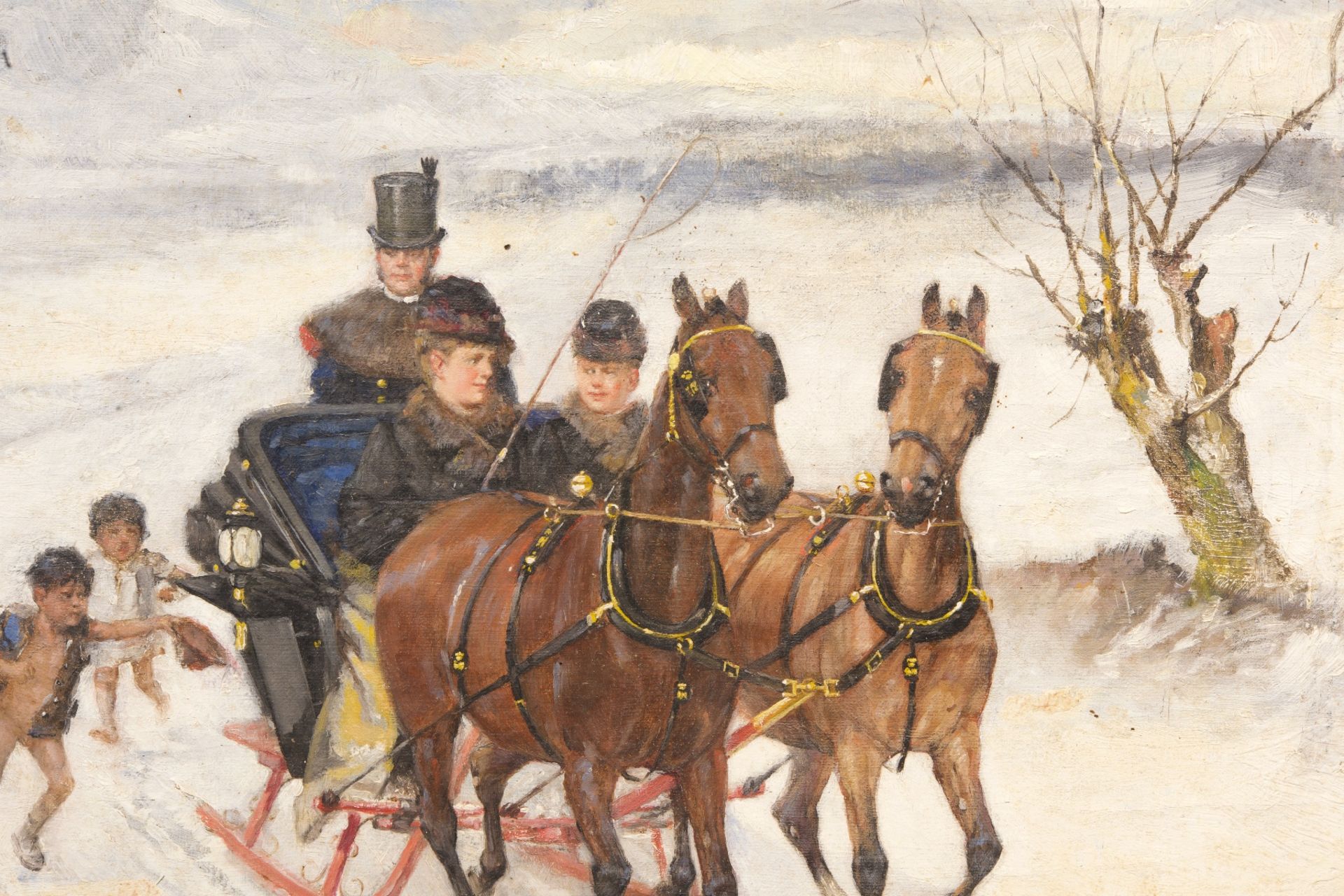 Lajos Kubanyi  (1855-1912), Winterlandschaft | Lajos Kubanyi (1855-1912), Winter Landscape - Bild 2 aus 5