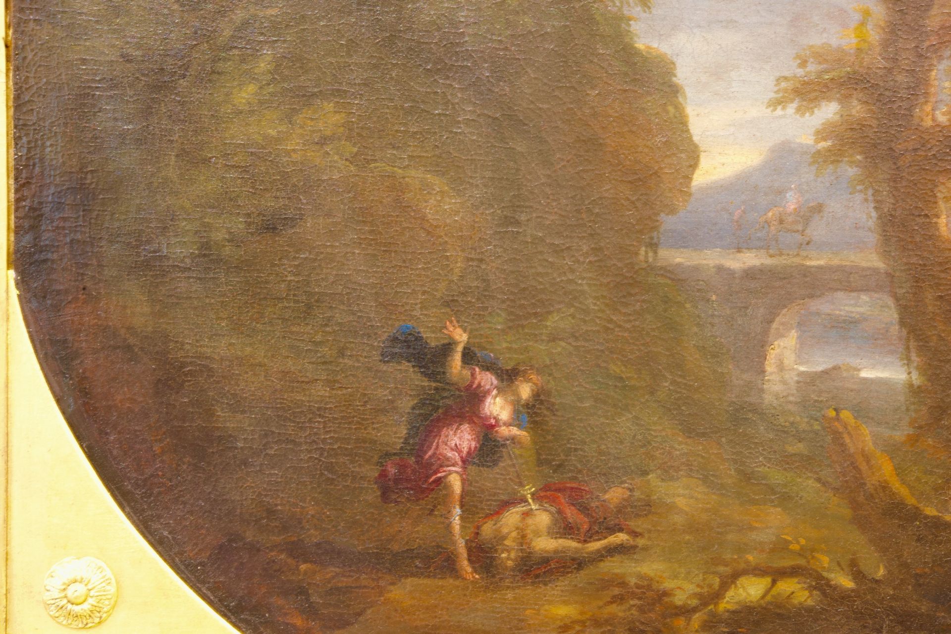 Nach Carlo Andrea Tavella (1668-1738), Landschaft mit Pyramus und Thisbe  | After Carlo Andrea Tavel - Bild 2 aus 5