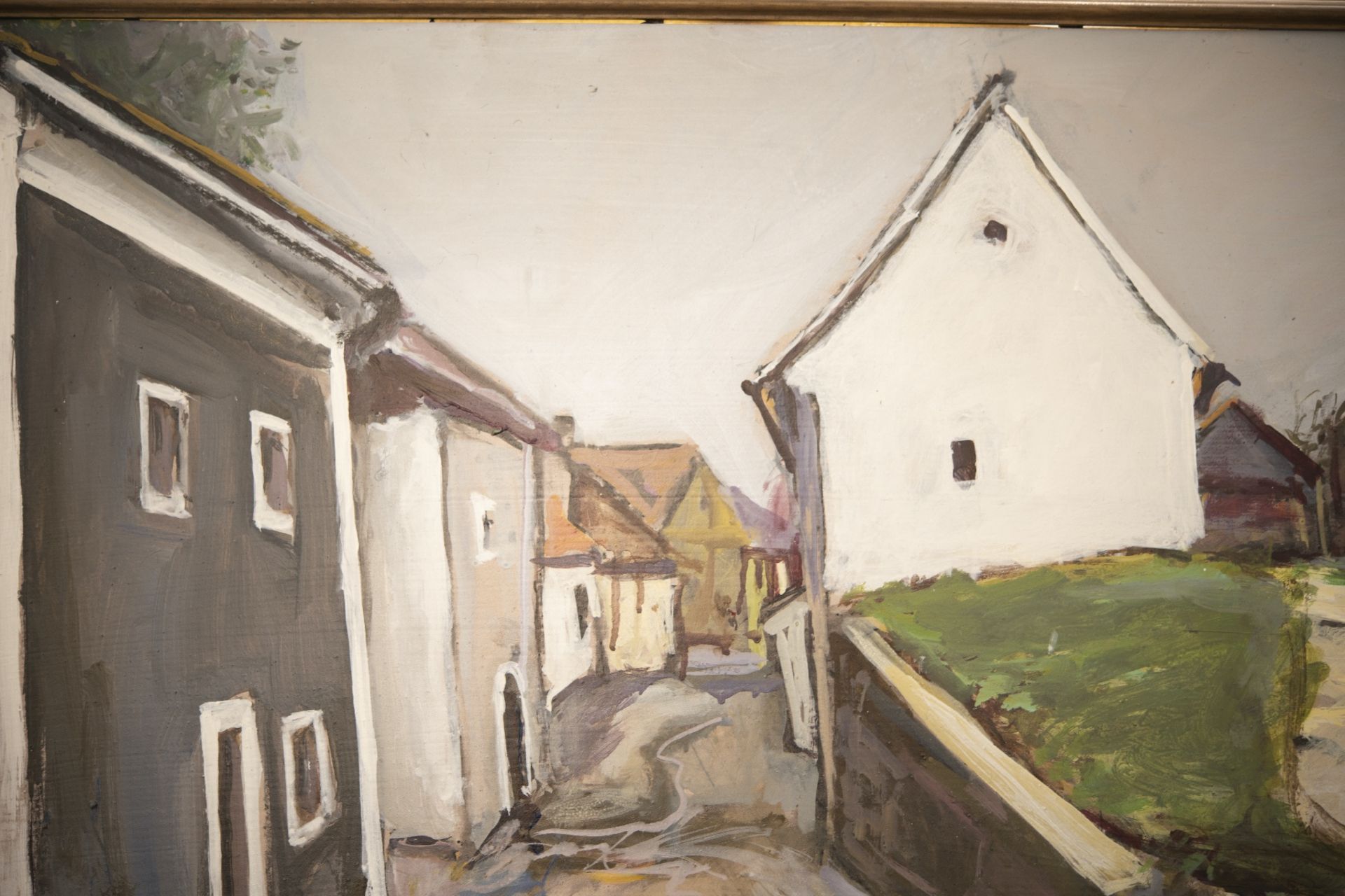 Kuenstler des 20. Jahrhunderts, Kleine Gasse in einem Dorf | 20th Century Artist, Small Alley in a V - Bild 2 aus 5