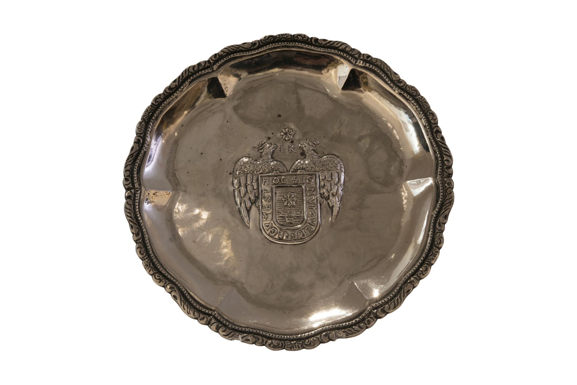 Silberner Wandteller mit Wappen der Stadt Lima | Silver Wall Plate with Coat of Arms of Lima City