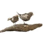 Vogelpaar auf einem Sockel Silber | Pair of Birds on a Pedestal Silver