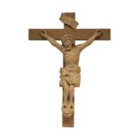 Holzkreuz mit geschnitztem Christus | Wooden Cross with Carved Christ