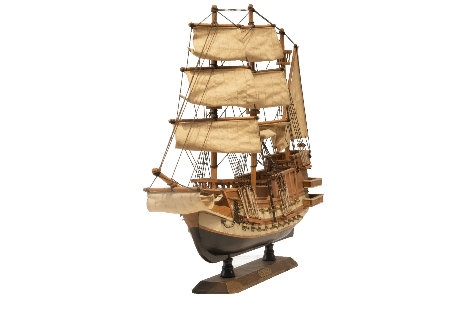 Segelschiff Modell Dreimaster Holz | Sailing Ship Model Three-Master Wood - Bild 2 aus 5