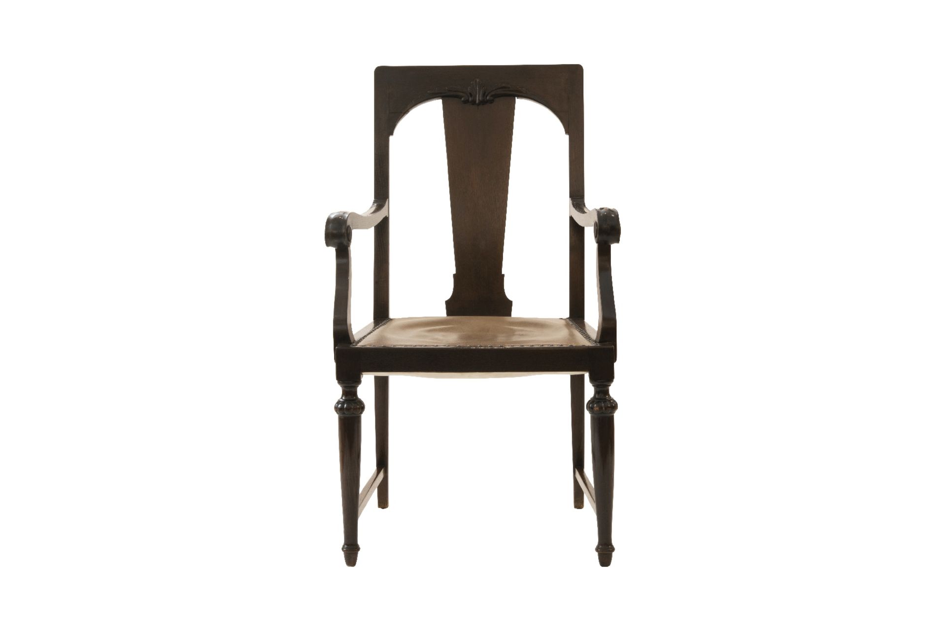 2 Armlehnstuehle mit Ledersitzflaeche | 2 Armchair with Leather Seat