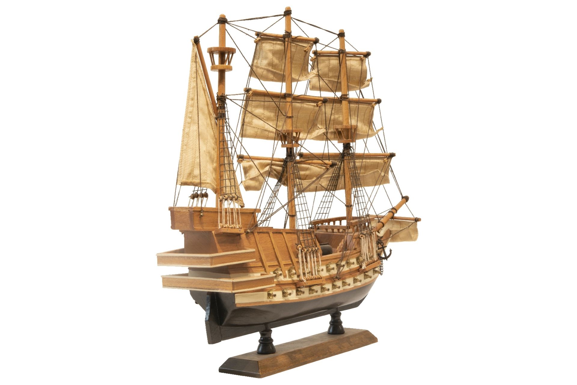 Segelschiff Modell Dreimaster Holz | Sailing Ship Model Three-Master Wood - Bild 4 aus 5