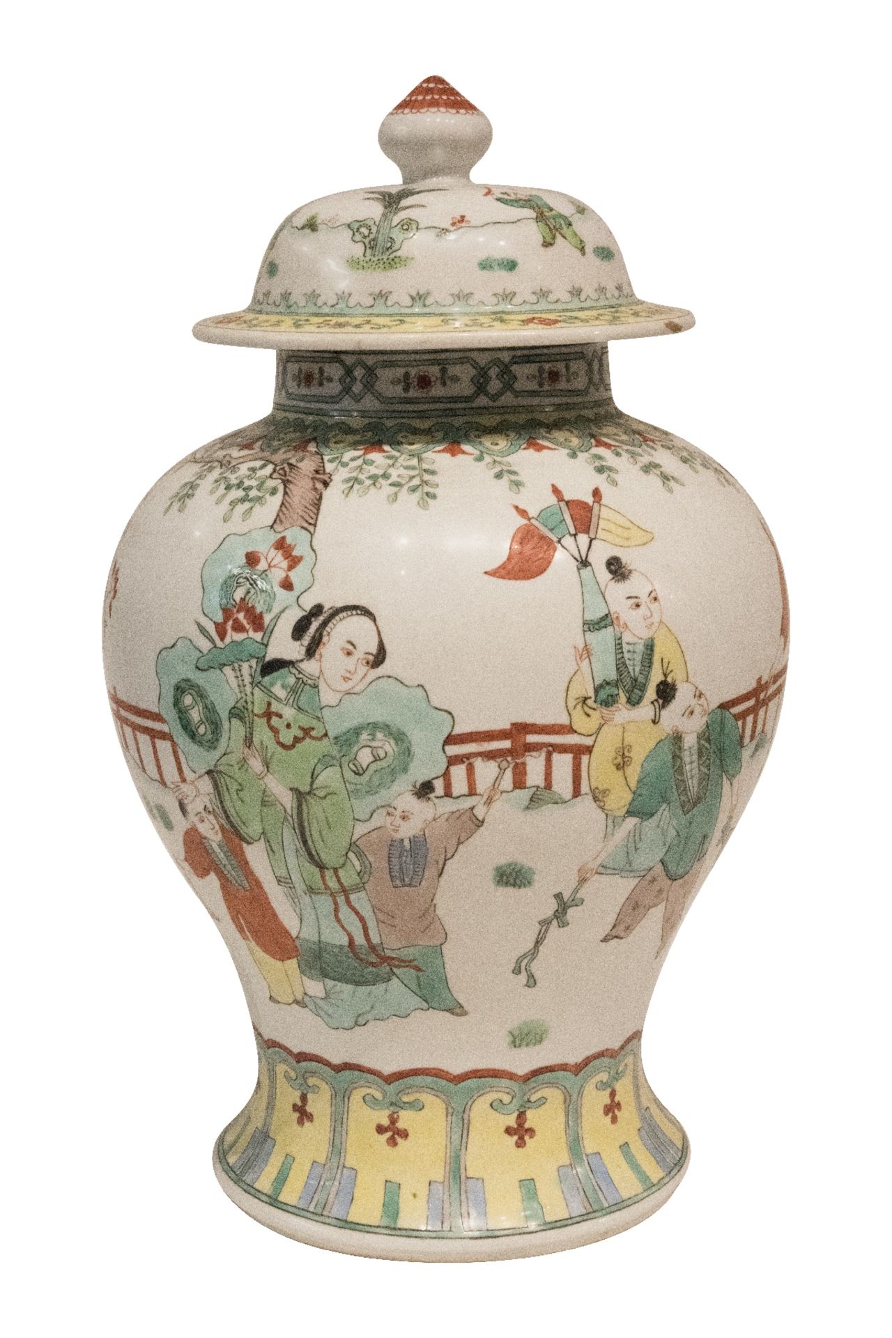 Große chinesische Porzellan-Deckelvase | Large Chinese Porcelain Lidded Vase - Image 2 of 5