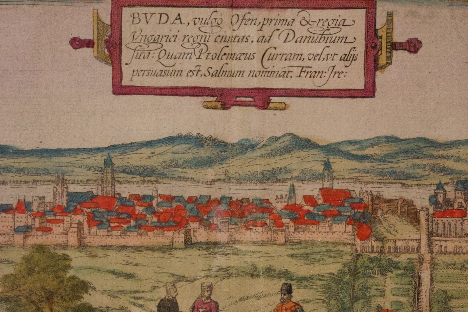 Bunter Kupferstich vom ersten Weinbaugebiet an der Donau | Colorful Copperplate Engraving of the fir - Image 4 of 5