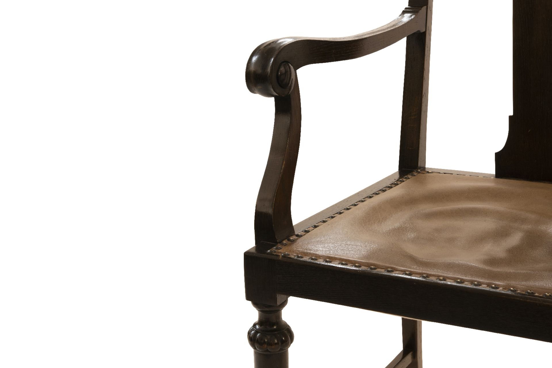 2 Armlehnstuehle mit Ledersitzflaeche | 2 Armchair with Leather Seat - Bild 4 aus 5