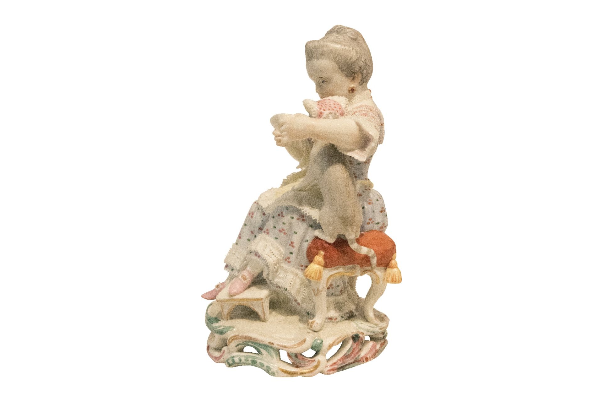 Michael Victor Ancier, Meissen Porzellan Figur, Das Maedchen mit der Katze | Michael Victor Ancier M - Image 4 of 5