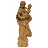 Holzskulptur Marai mit Kind | Wooden Sculpture Marai with Child