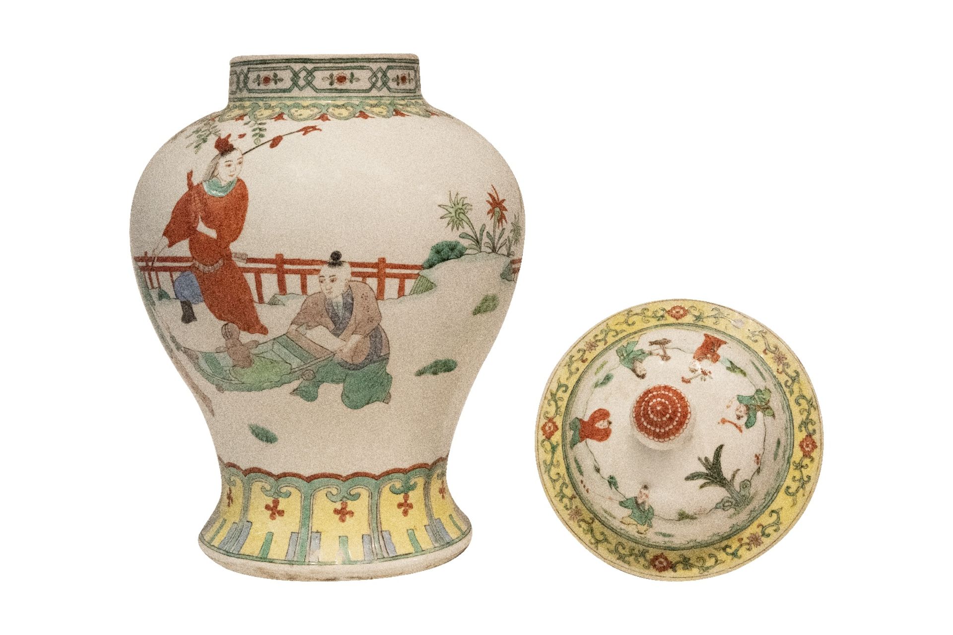 Große chinesische Porzellan-Deckelvase | Large Chinese Porcelain Lidded Vase - Image 4 of 5