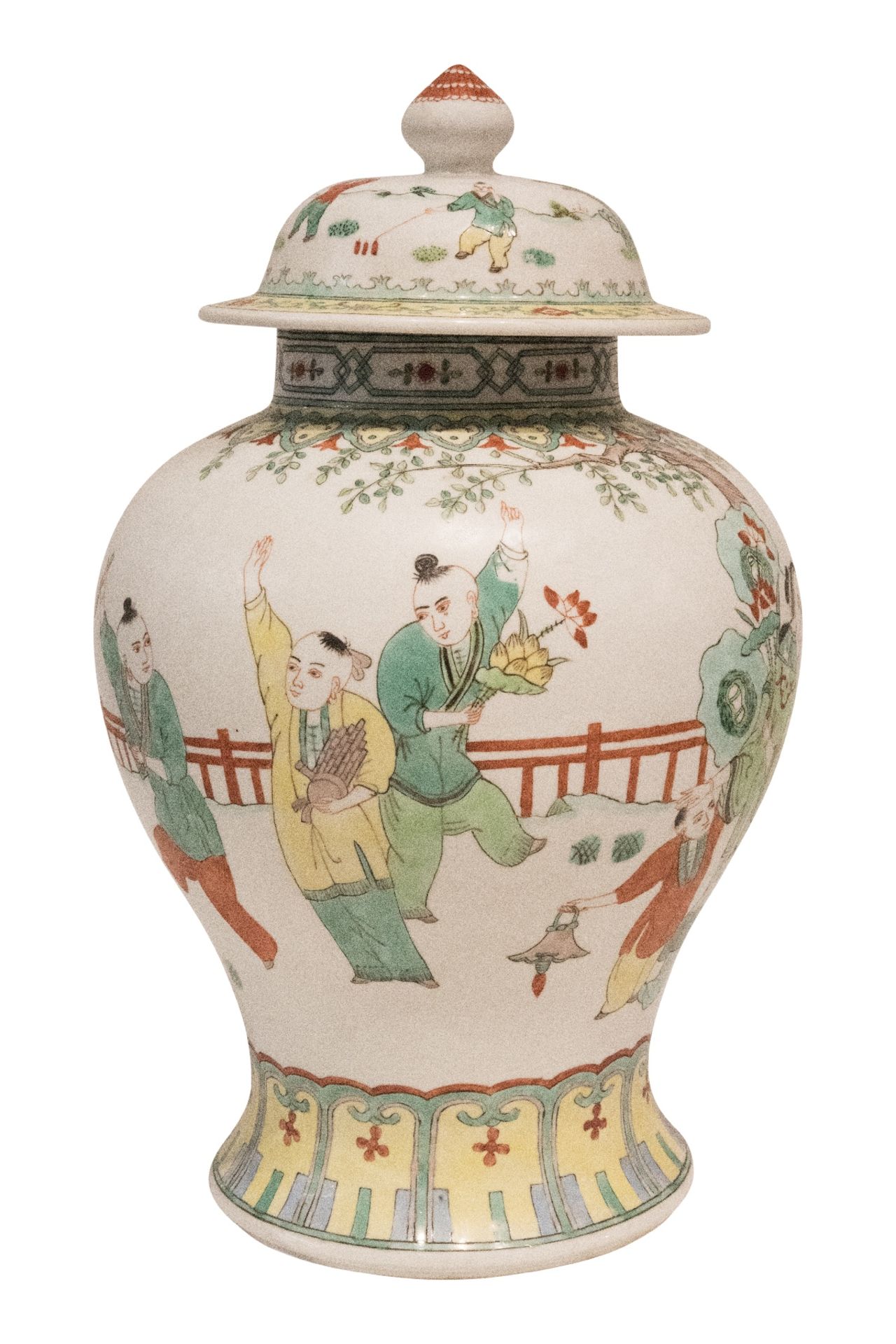 Große chinesische Porzellan-Deckelvase | Large Chinese Porcelain Lidded Vase