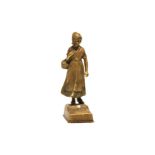 Jugendstil Tischglocke Maedchen mit Korb | Art Nouveau Table Bell Girl with Basket