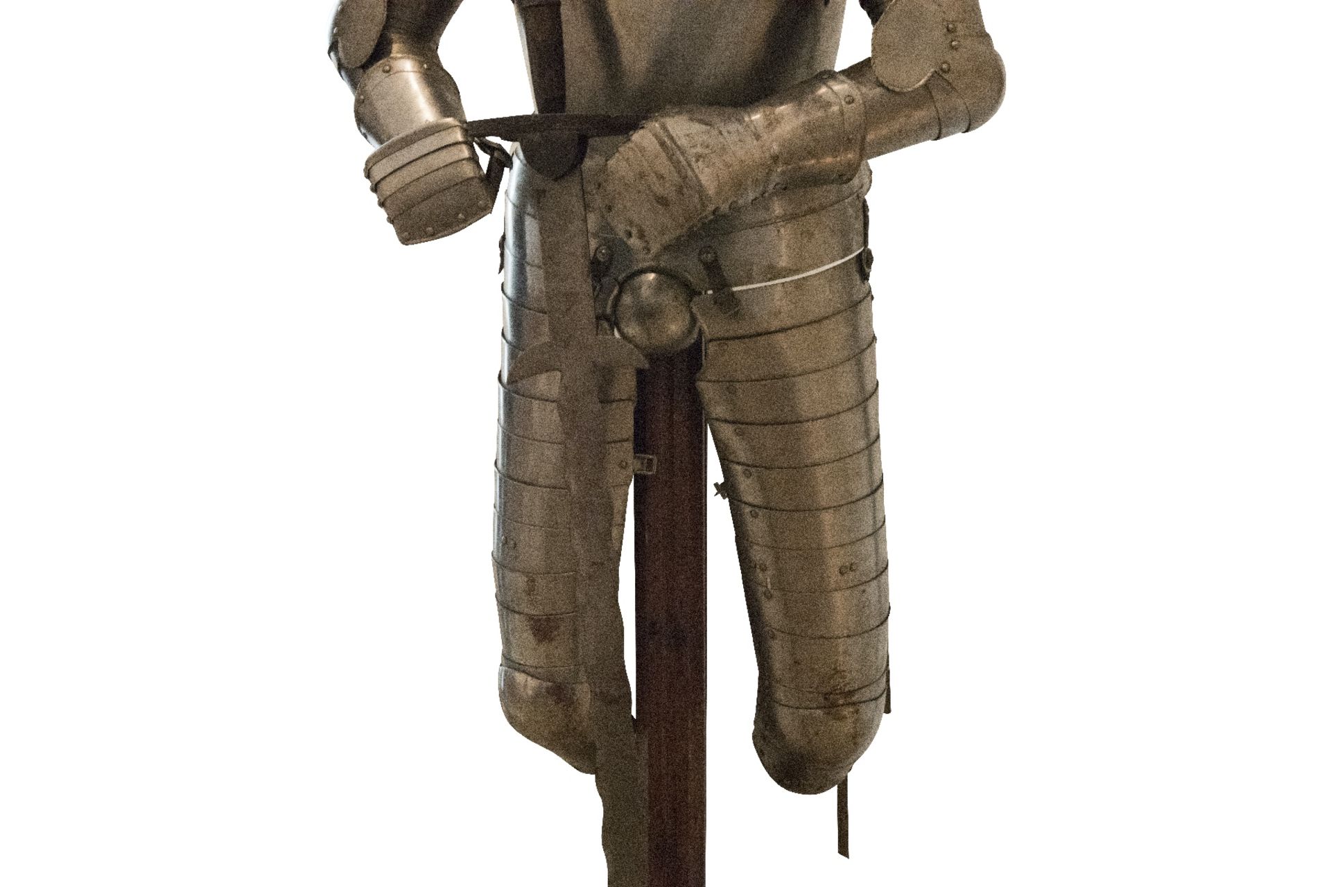 Ritterruestung auf Holzgestell mit Schwert, 20. Jahrhundert | Knight Armor on Wooden Rack with Sword - Image 4 of 5