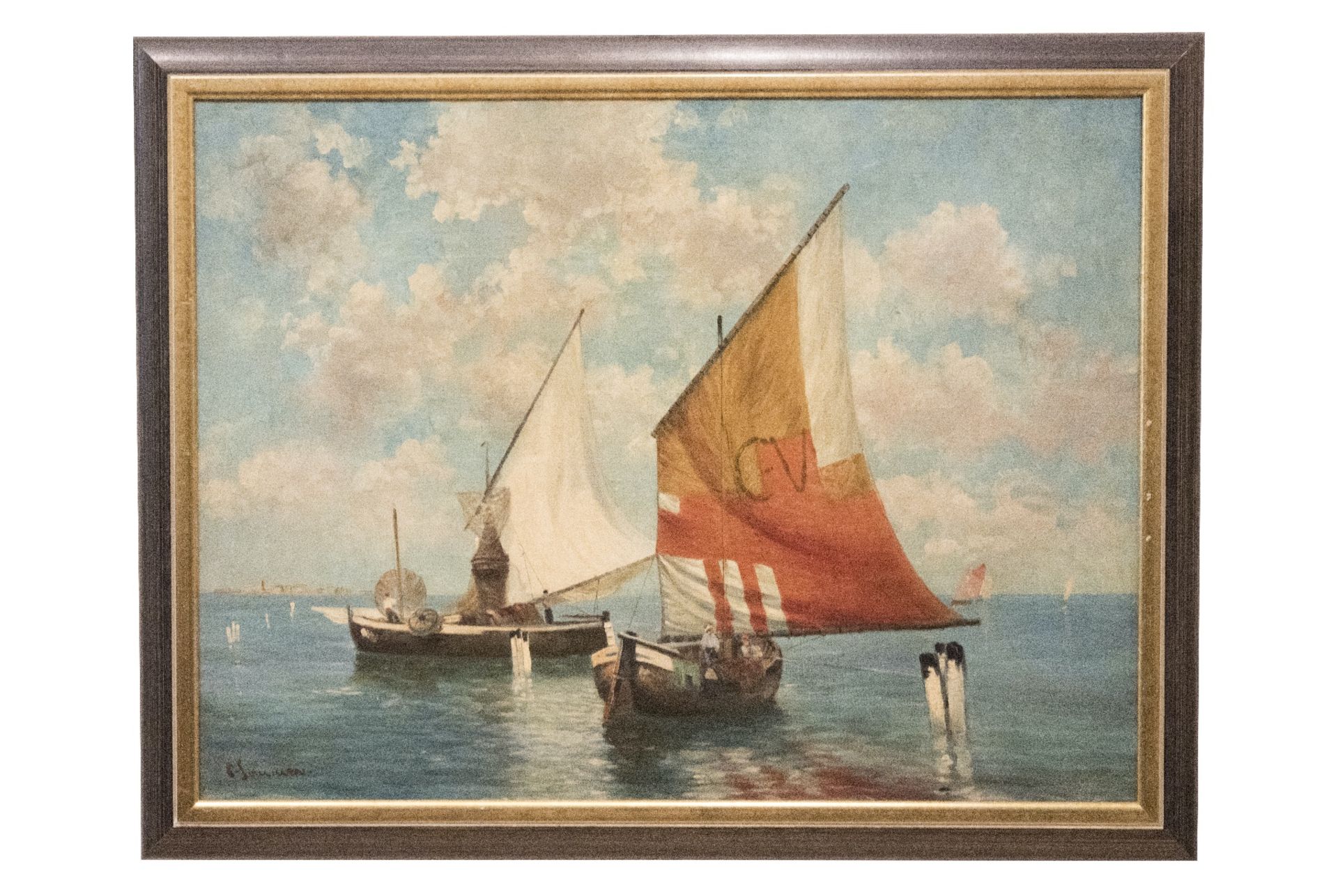 Georg Sommer zugeschrieben Segelschiffe auf dem Meer | Georg Sommer (1848-1917), Sailing Ships on th