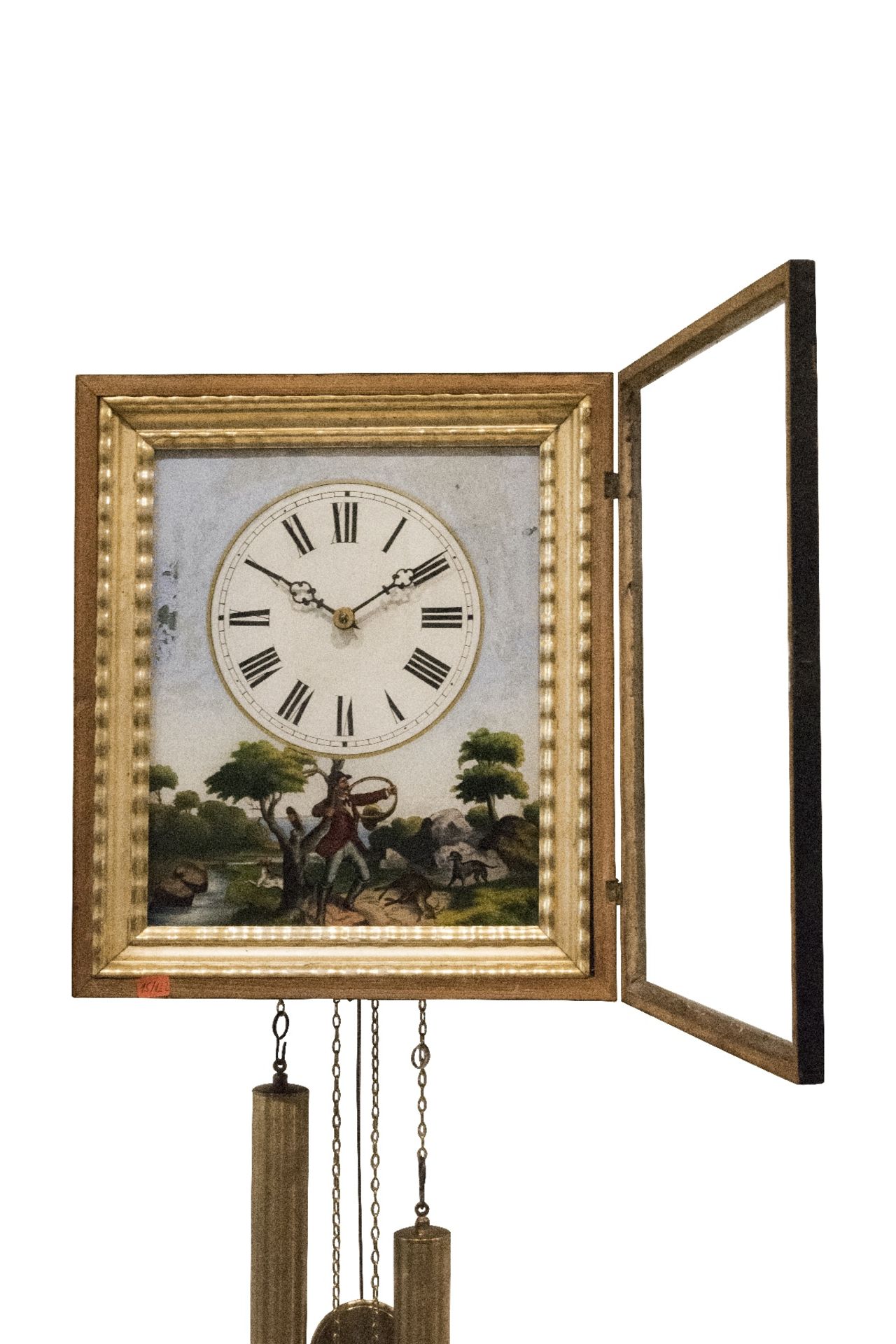 Biedermeier Wanduhr Jagdszene | Biedermeier Wall Clock Hunting Scene