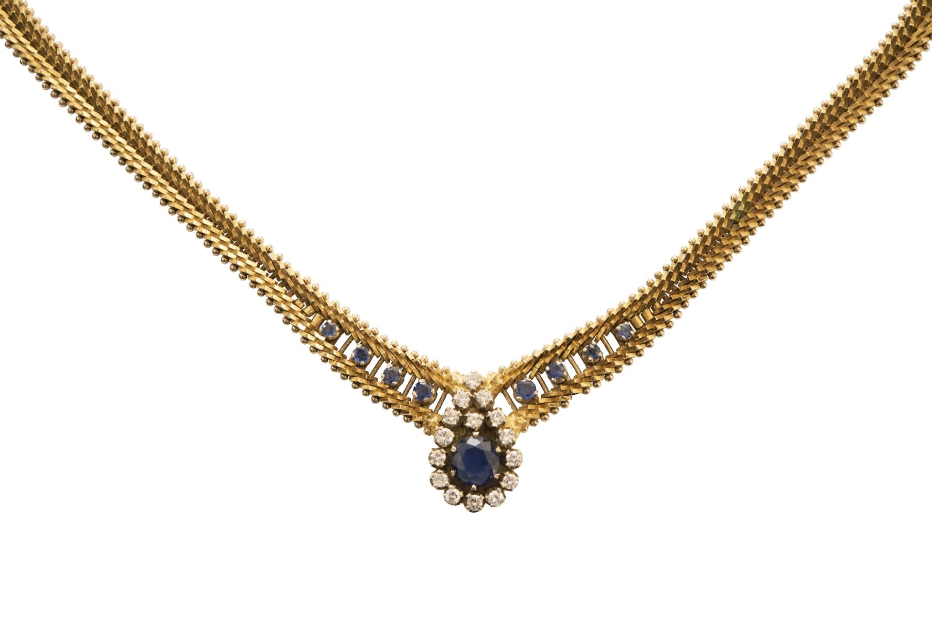 Collier Gelbgold Saphir | Necklace Yellow Gold Sapphire - Bild 5 aus 5