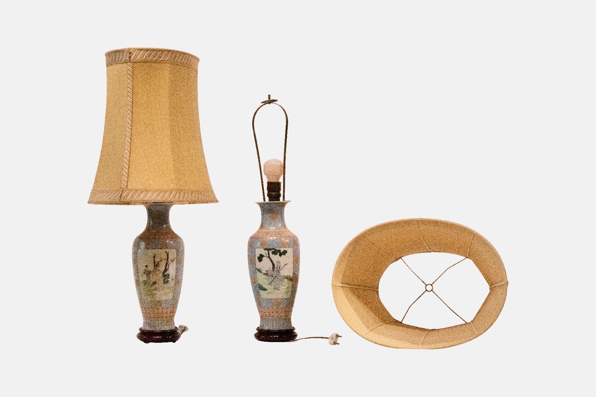 Paar Tischlampen | Pair of Table Lamps with Chinese Porcelain Base - Image 2 of 5