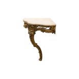 Barock Eck-Wandkonsole mit Marmorplatte | Baroque corner wall console with marble top