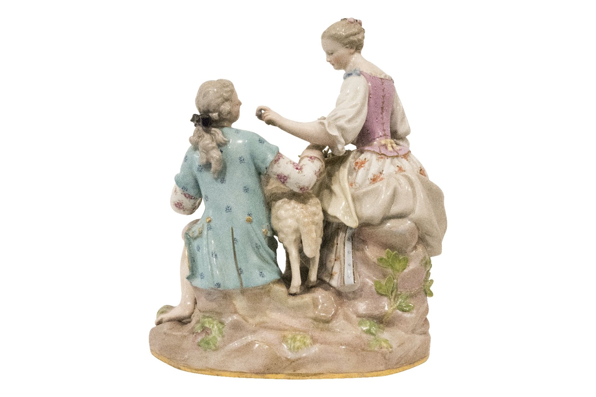 Meissen Porzellanfigur Schäferpaar | Meissen Porcelain Figure Shepherd Couple - Bild 3 aus 5