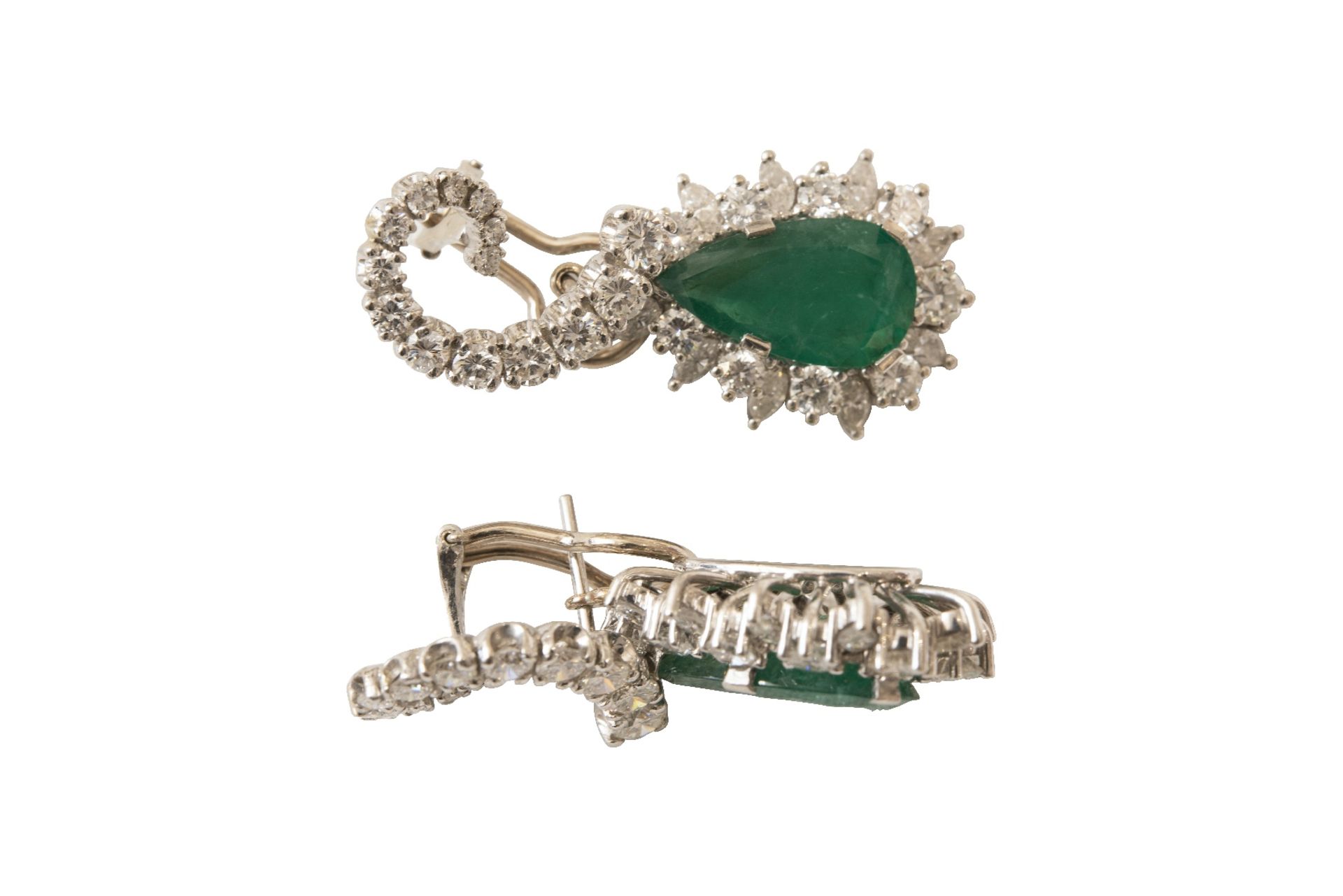 Ohrschmuck Gold Brillant Smaragd | Earrings Gold Brilliant Emerald - Bild 3 aus 7